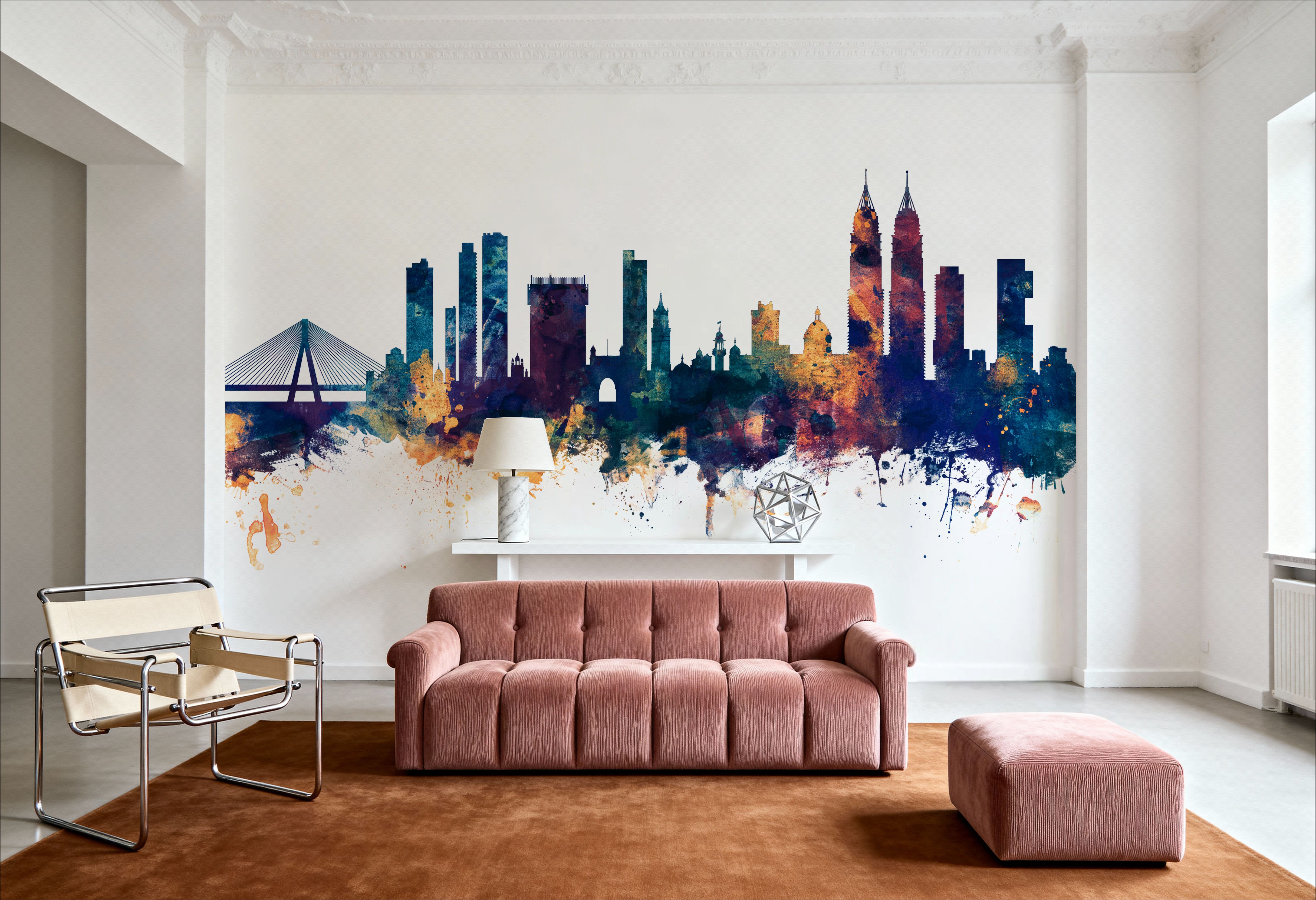 Mumbai Skyline India Bombay Blue & Bronze