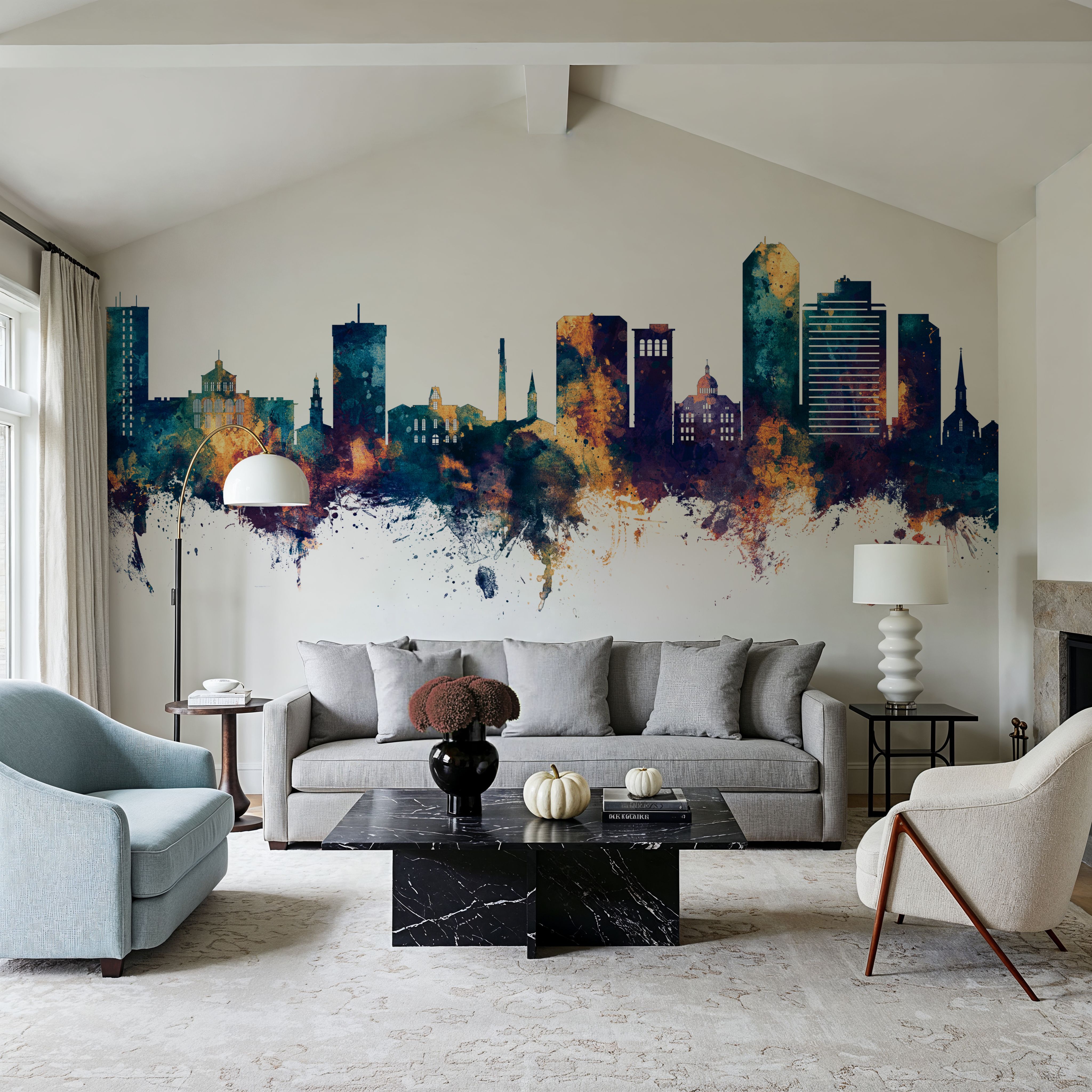 Lexington Kentucky Skyline Blue & Bronze