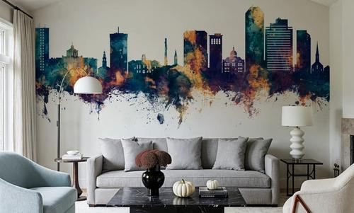 Lexington Kentucky Skyline Blue & Bronze