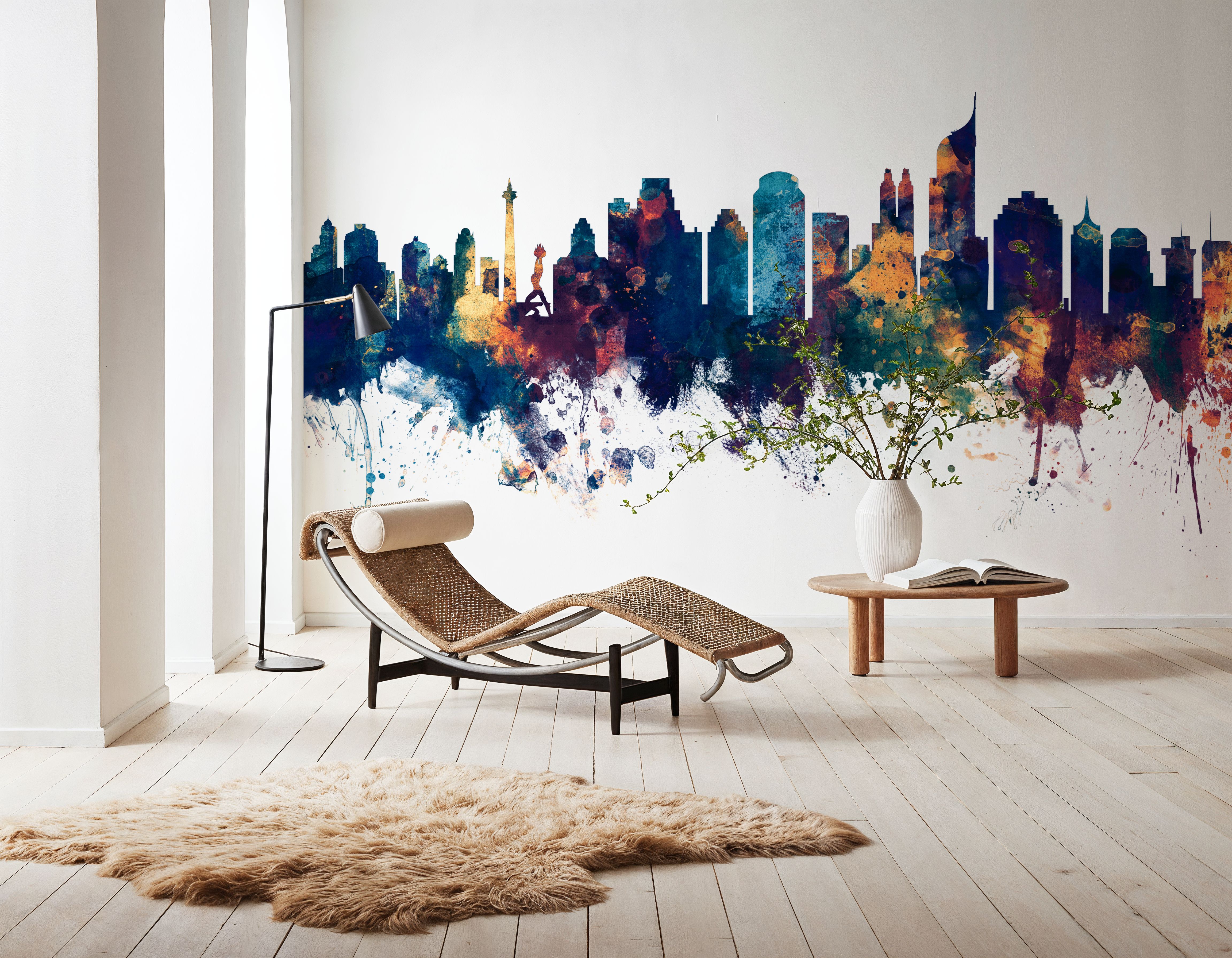 Jakarta Skyline Indonesia Blue & Bronze