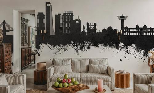 Chattogram Bangladesh Skyline Black & White