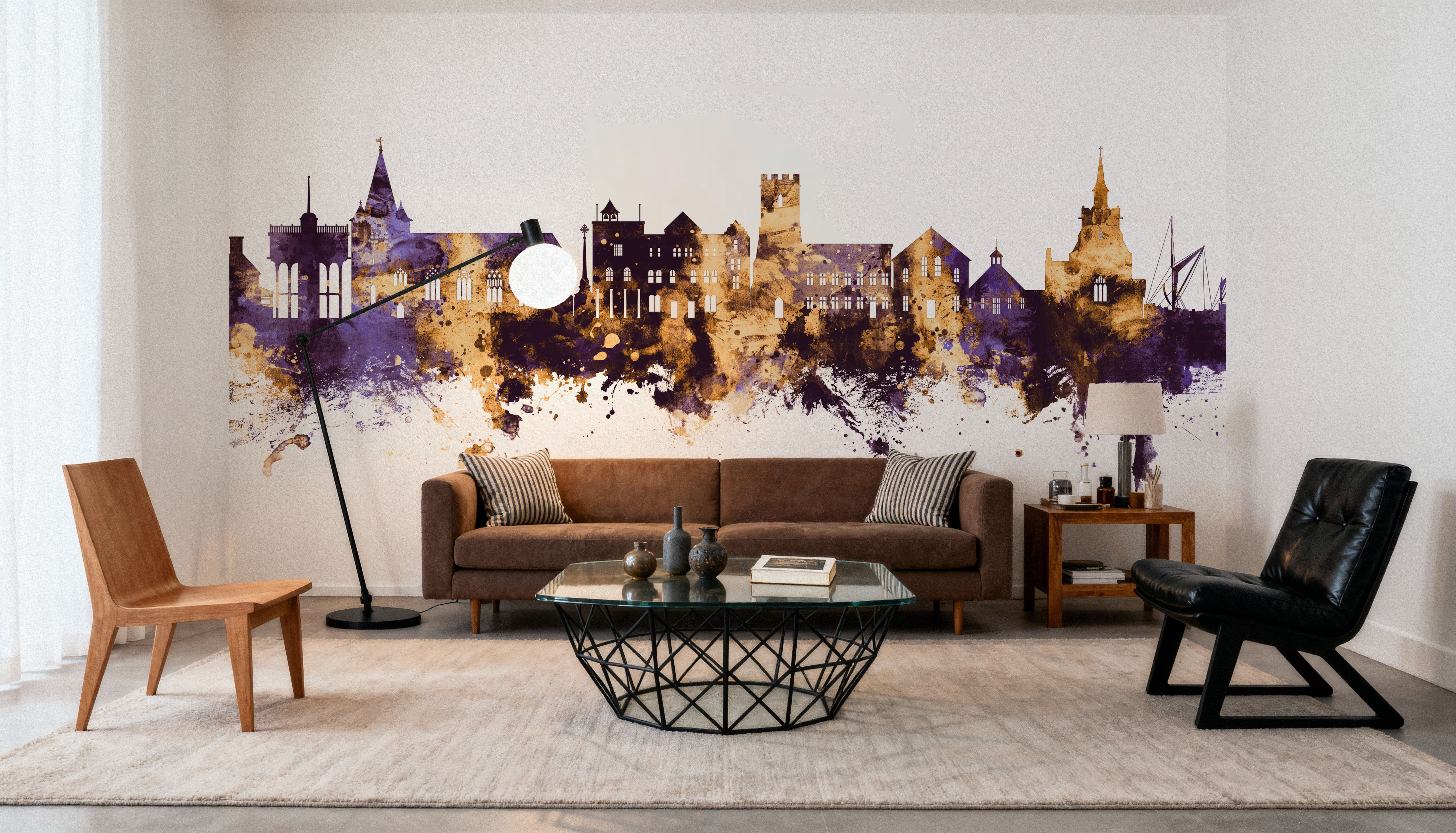 Maldon England Skyline Purple & Gold