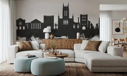 Bury St Edmunds England Skyline Black & White