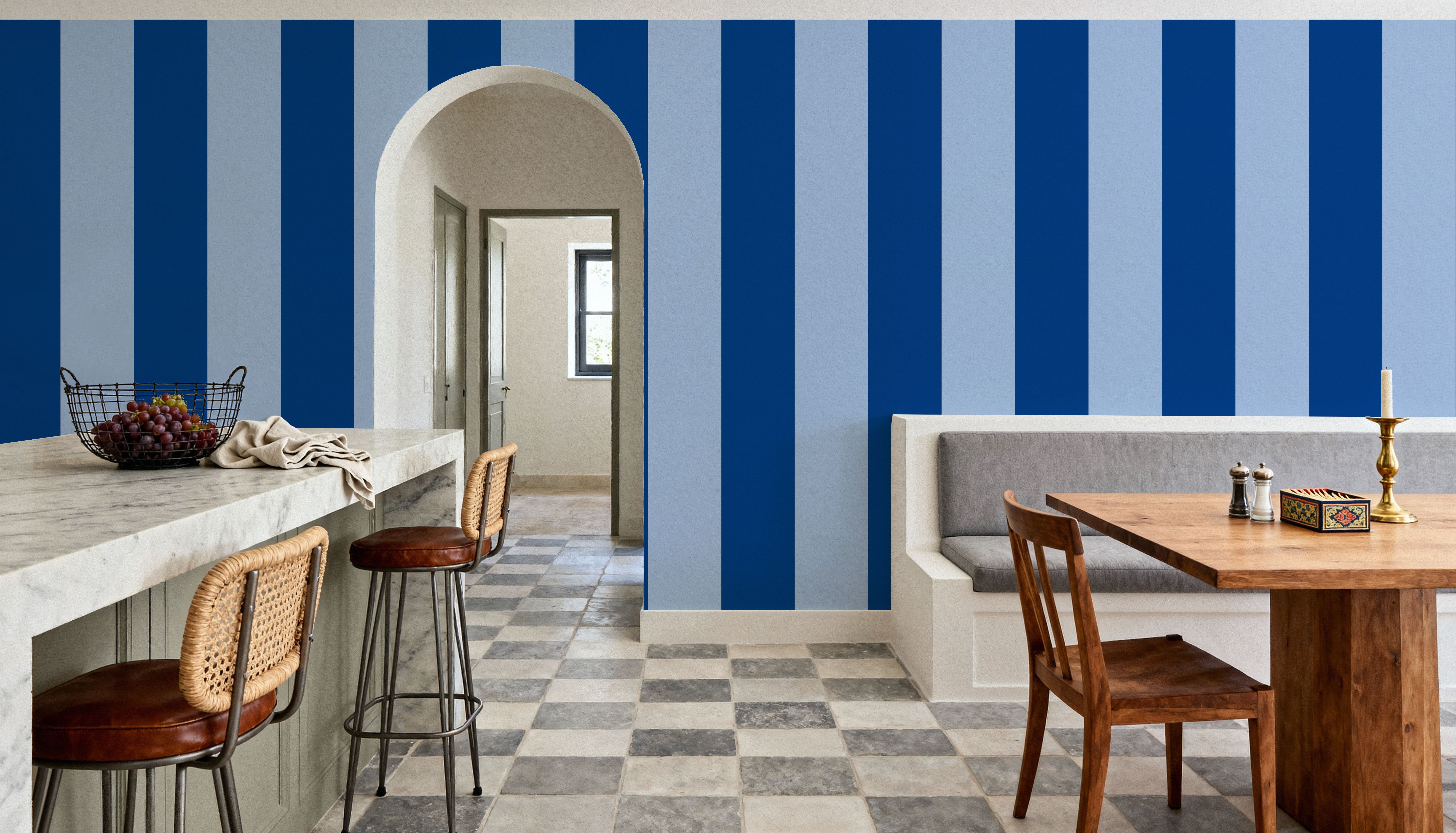 Circus Stripes, Blue on Blue