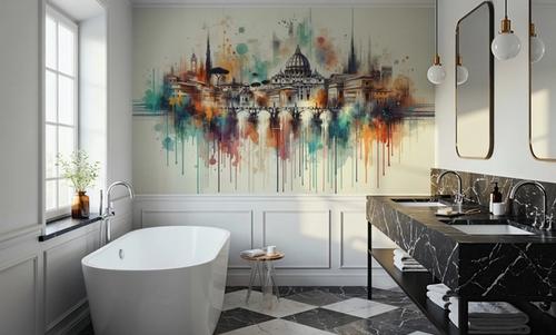 Watercolor Skyline Rome II