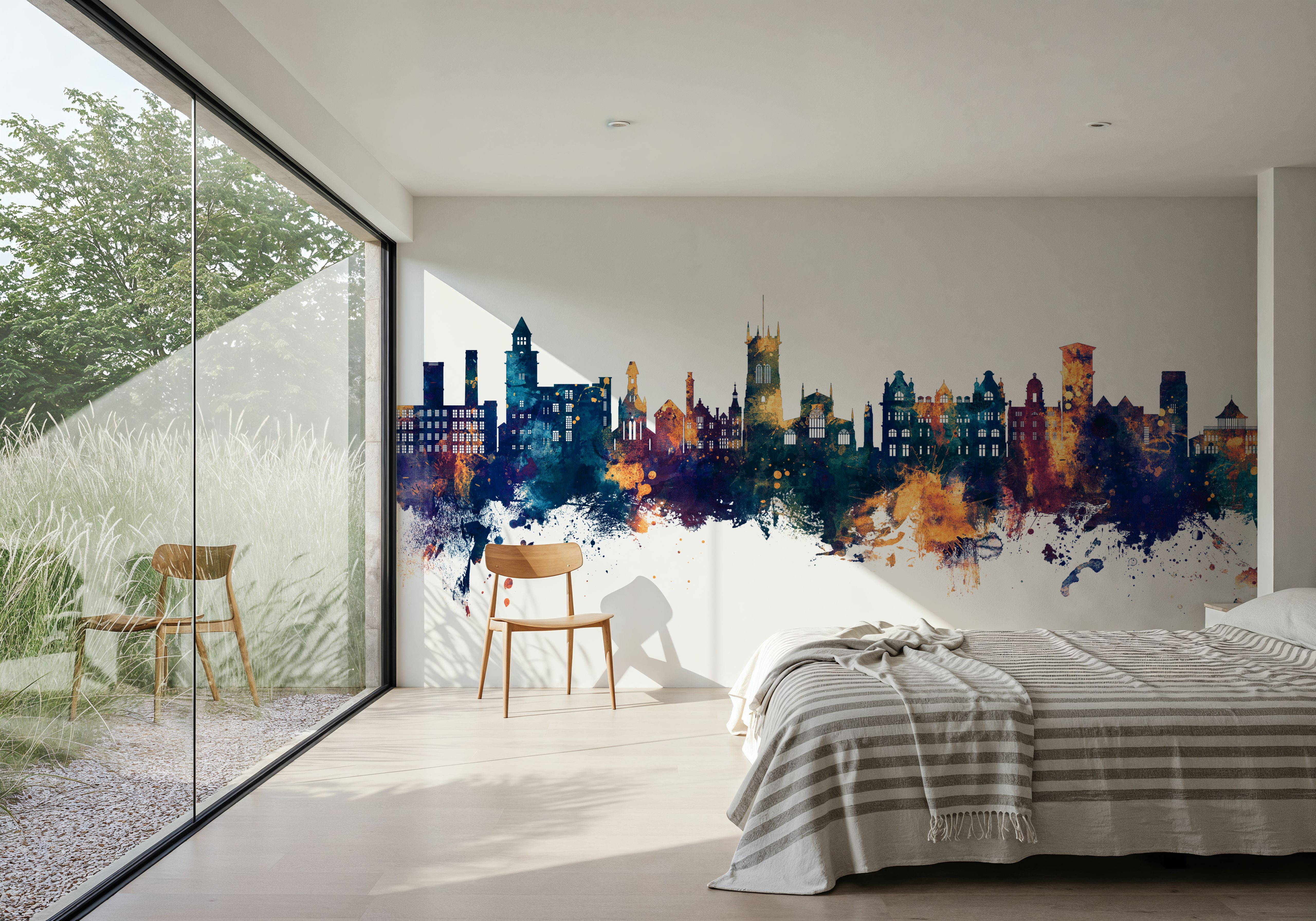 Wigan England Skyline Blue & Bronze