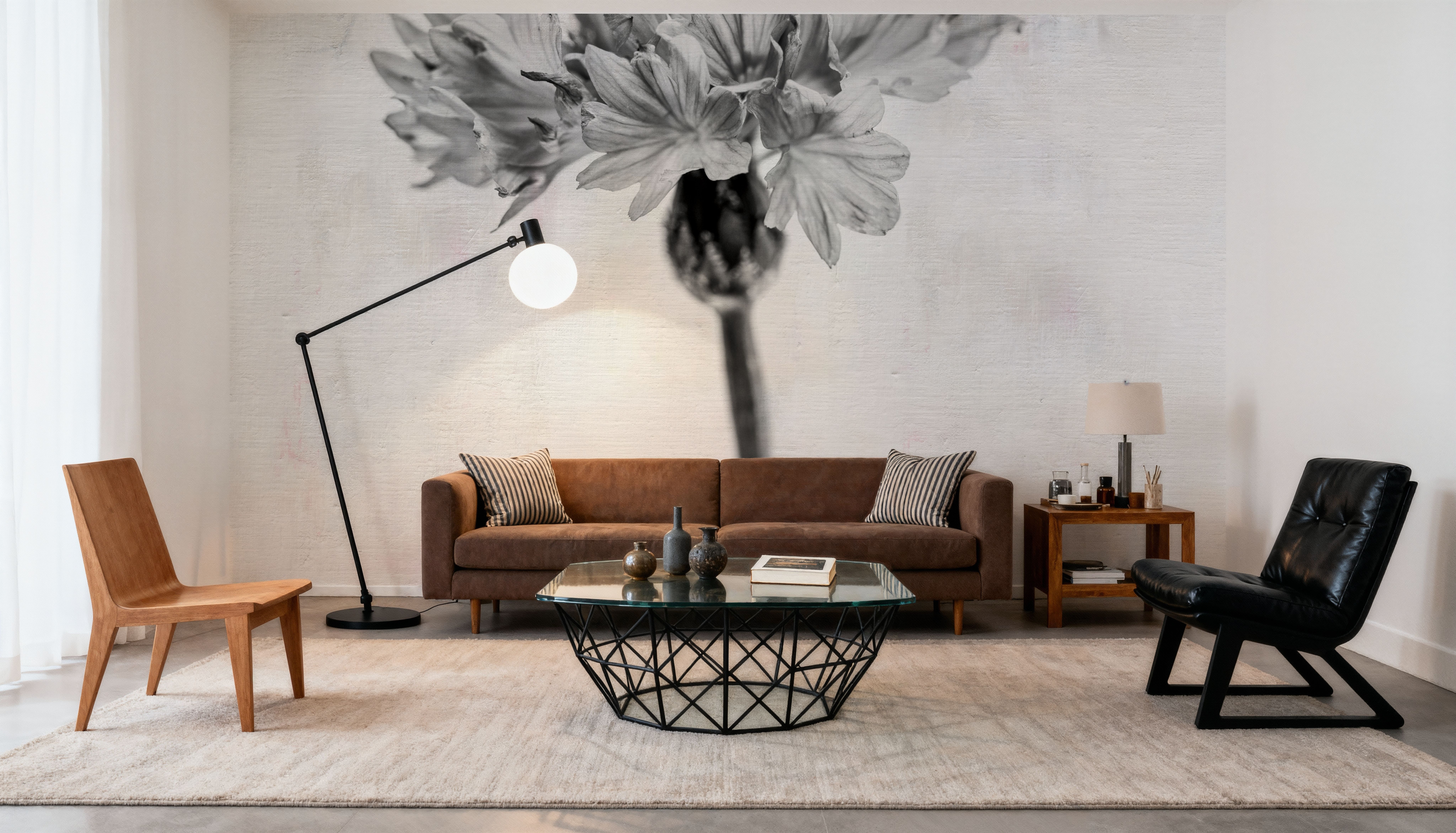 Wonderful Wildflowers VI Neutral, Behang