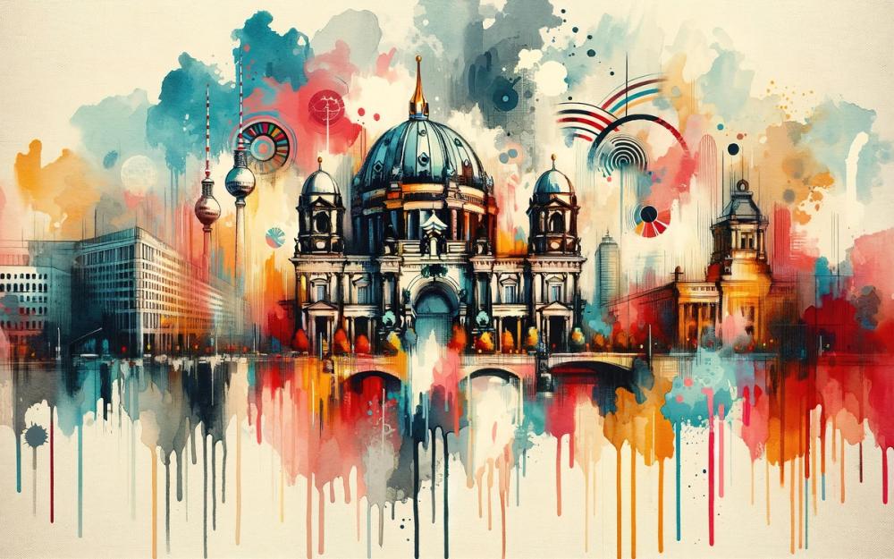 Watercolor Skyline Berlin