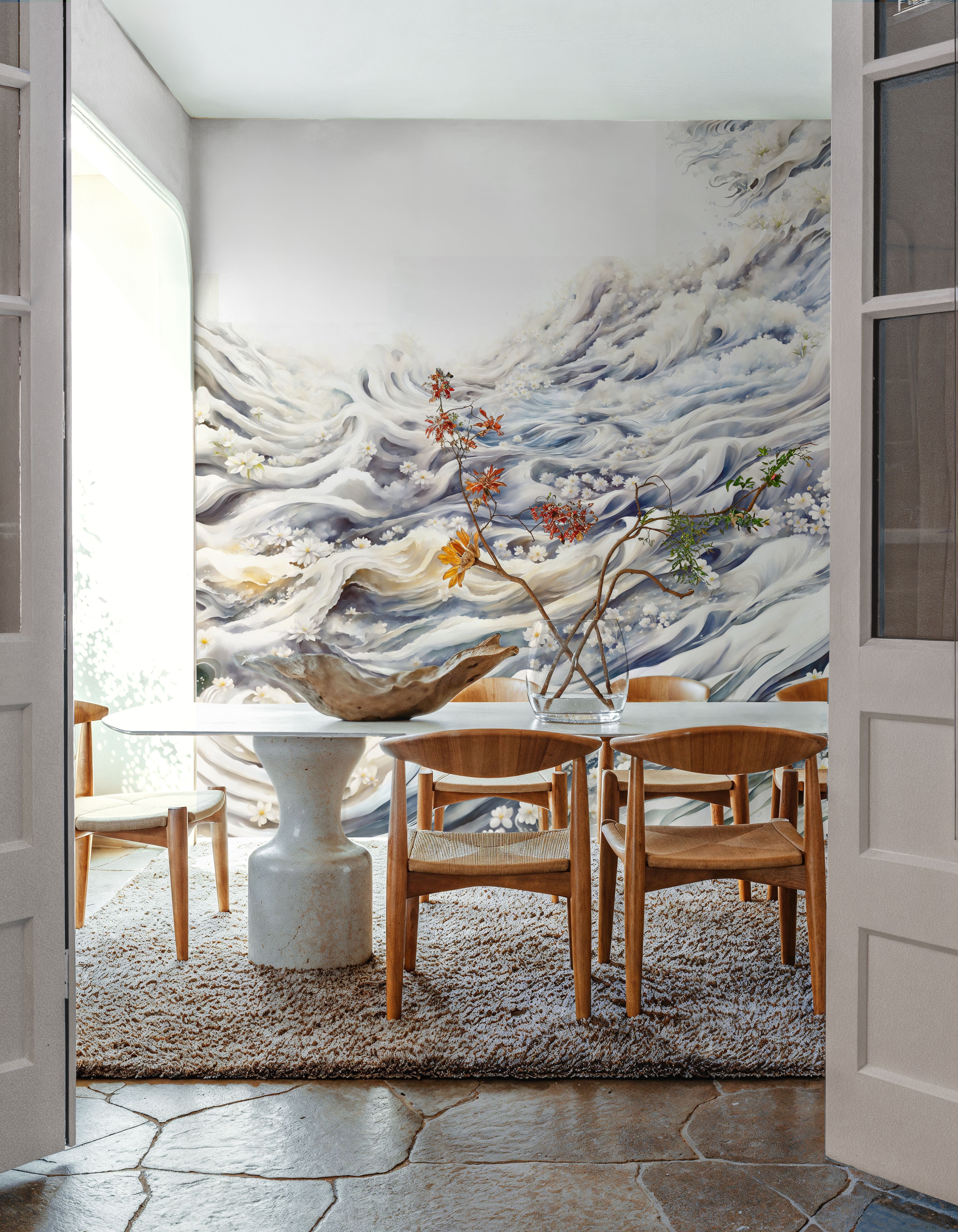 Romantic Waves Blue Yellow