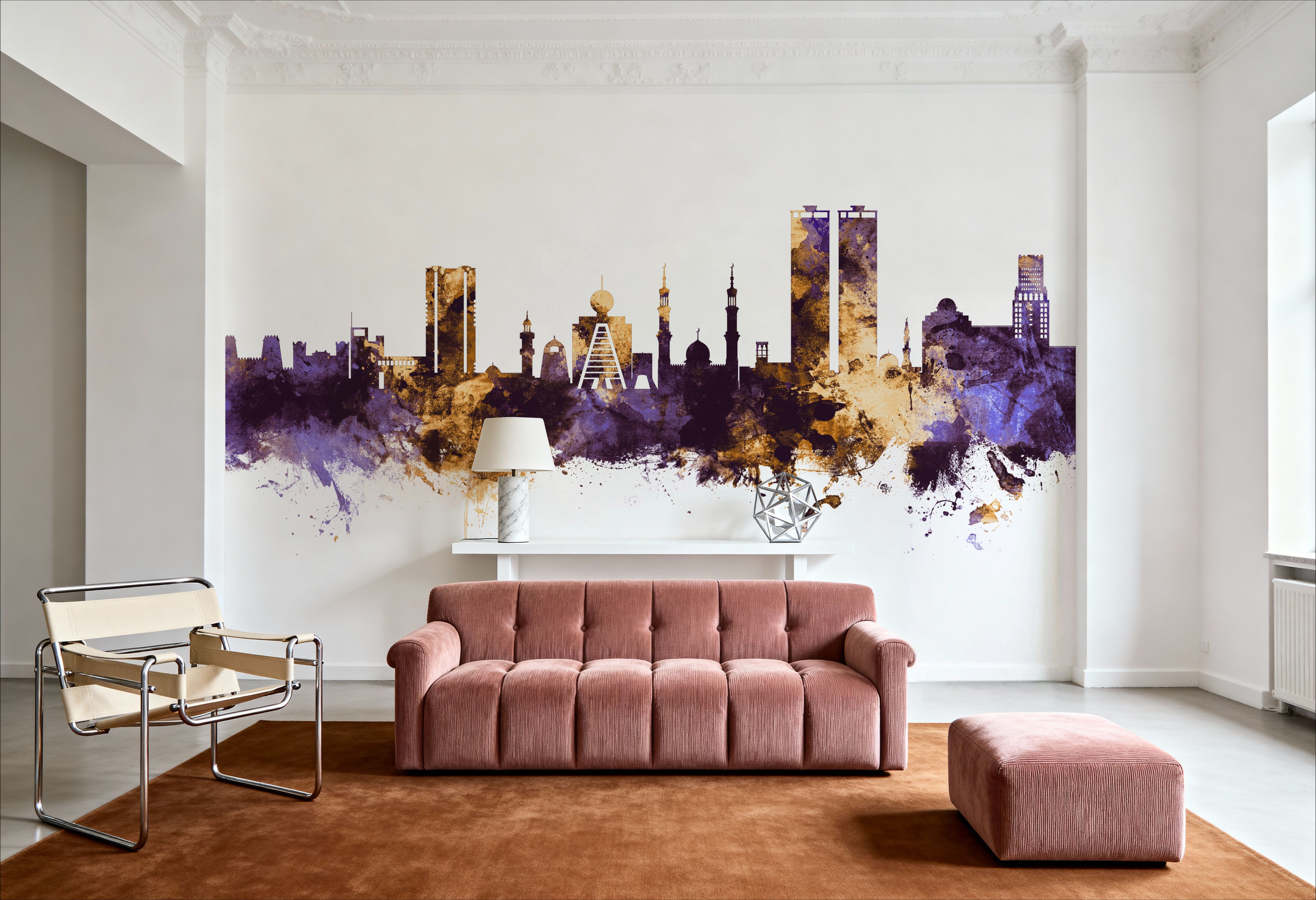 Ras Al Khaimah Skyline Purple & Gold