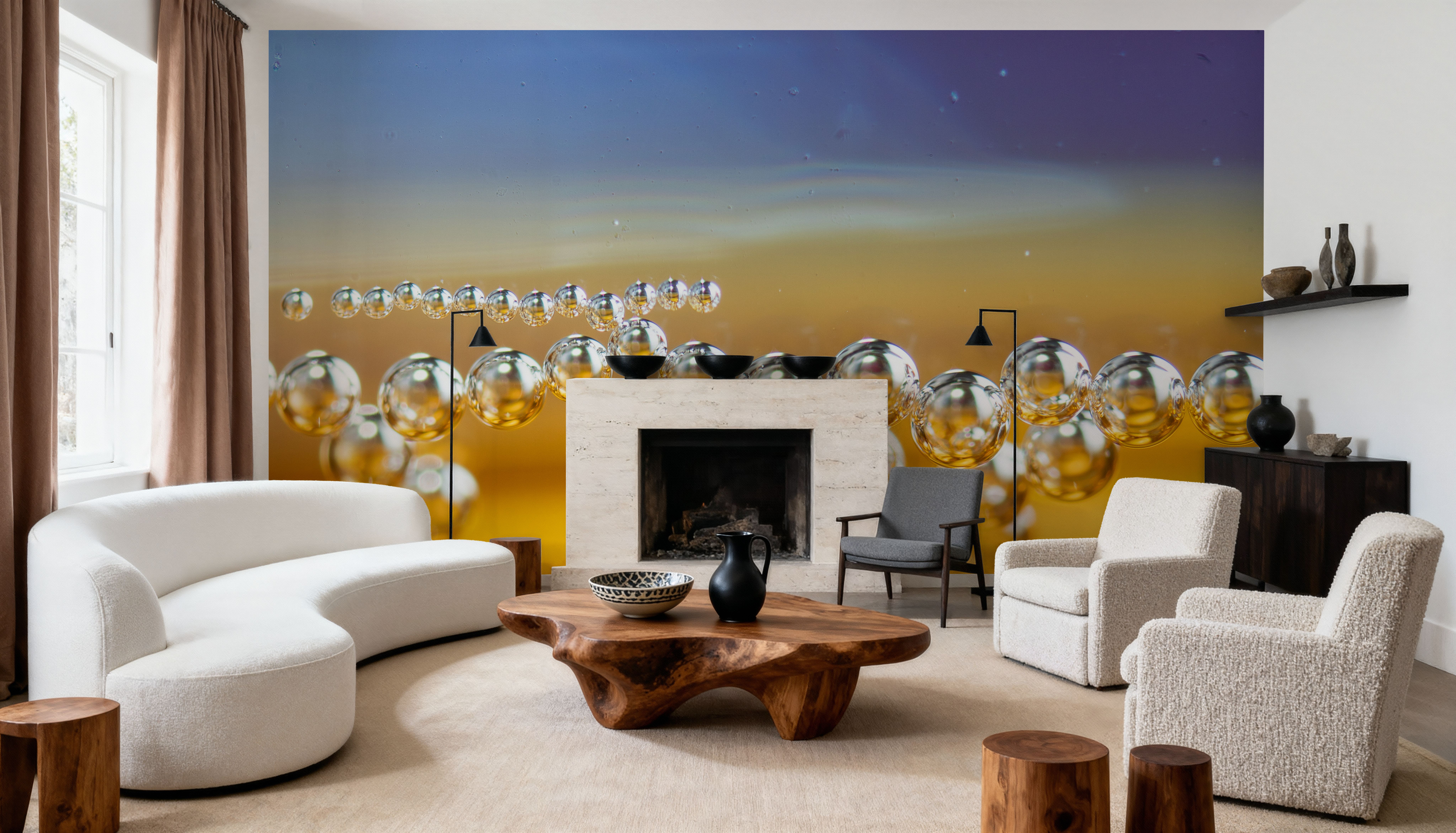 Bubble Pearls, Blue & Yellow