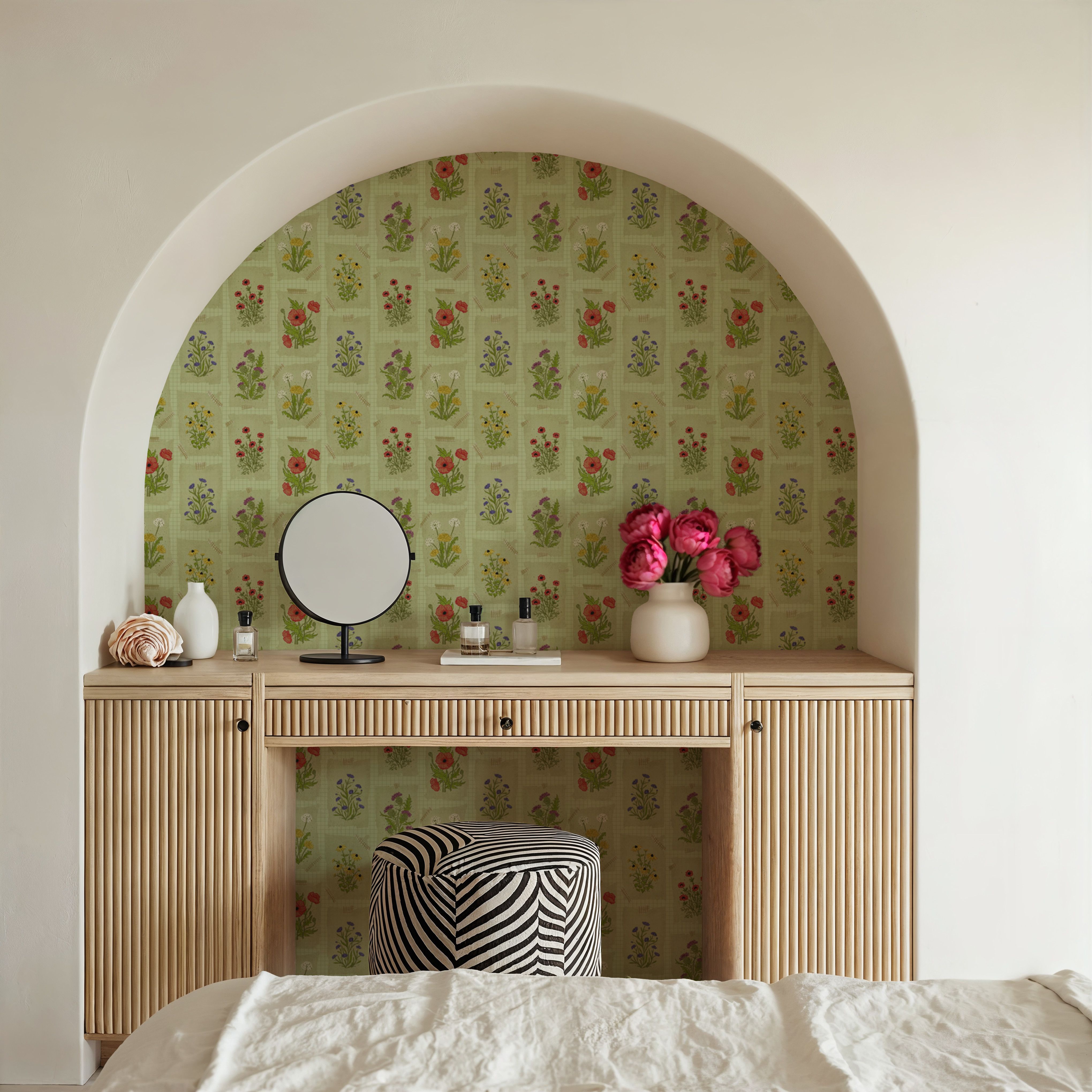 Wildflower Collage, Pistachio