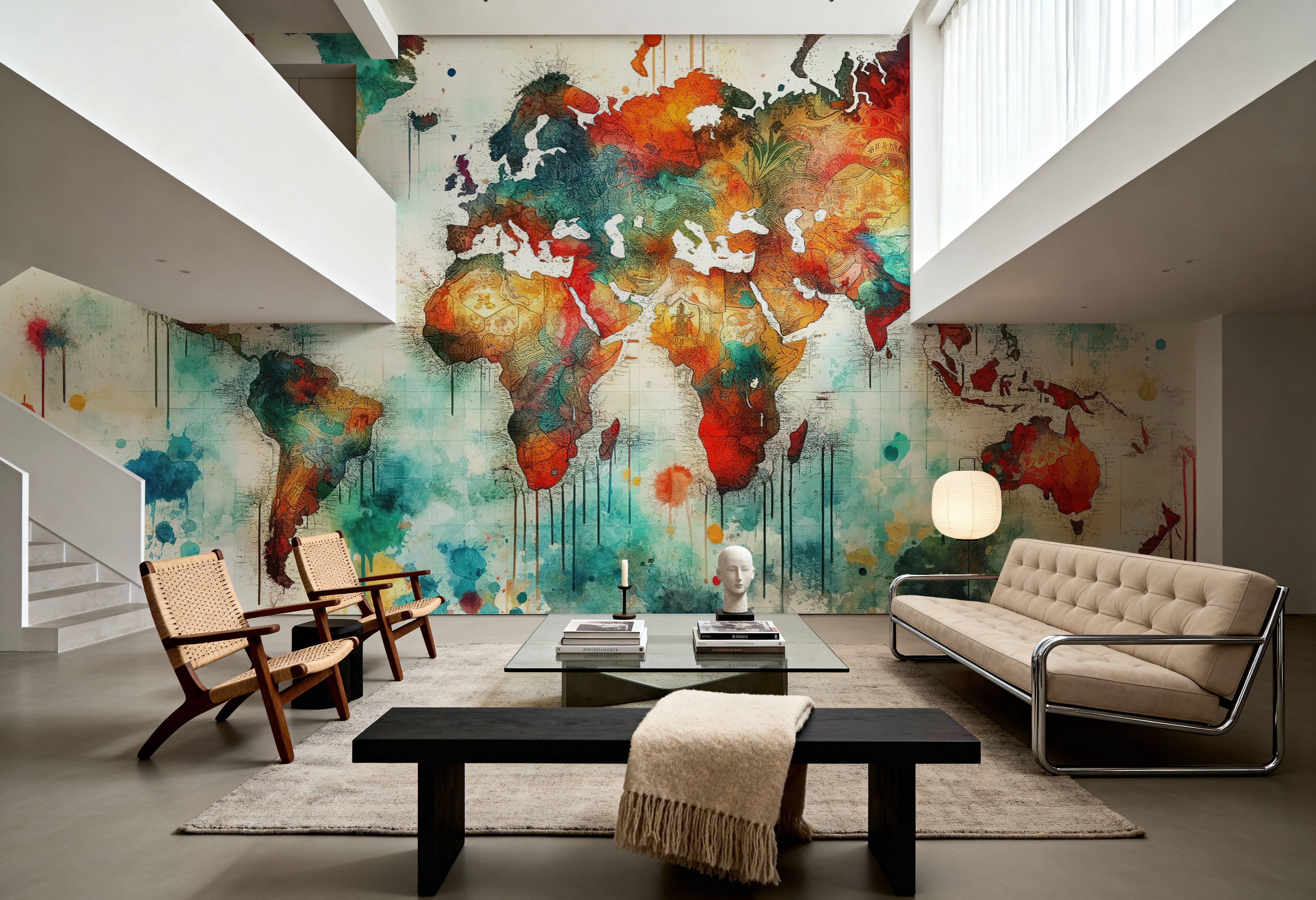 Watercolor Historical World Map