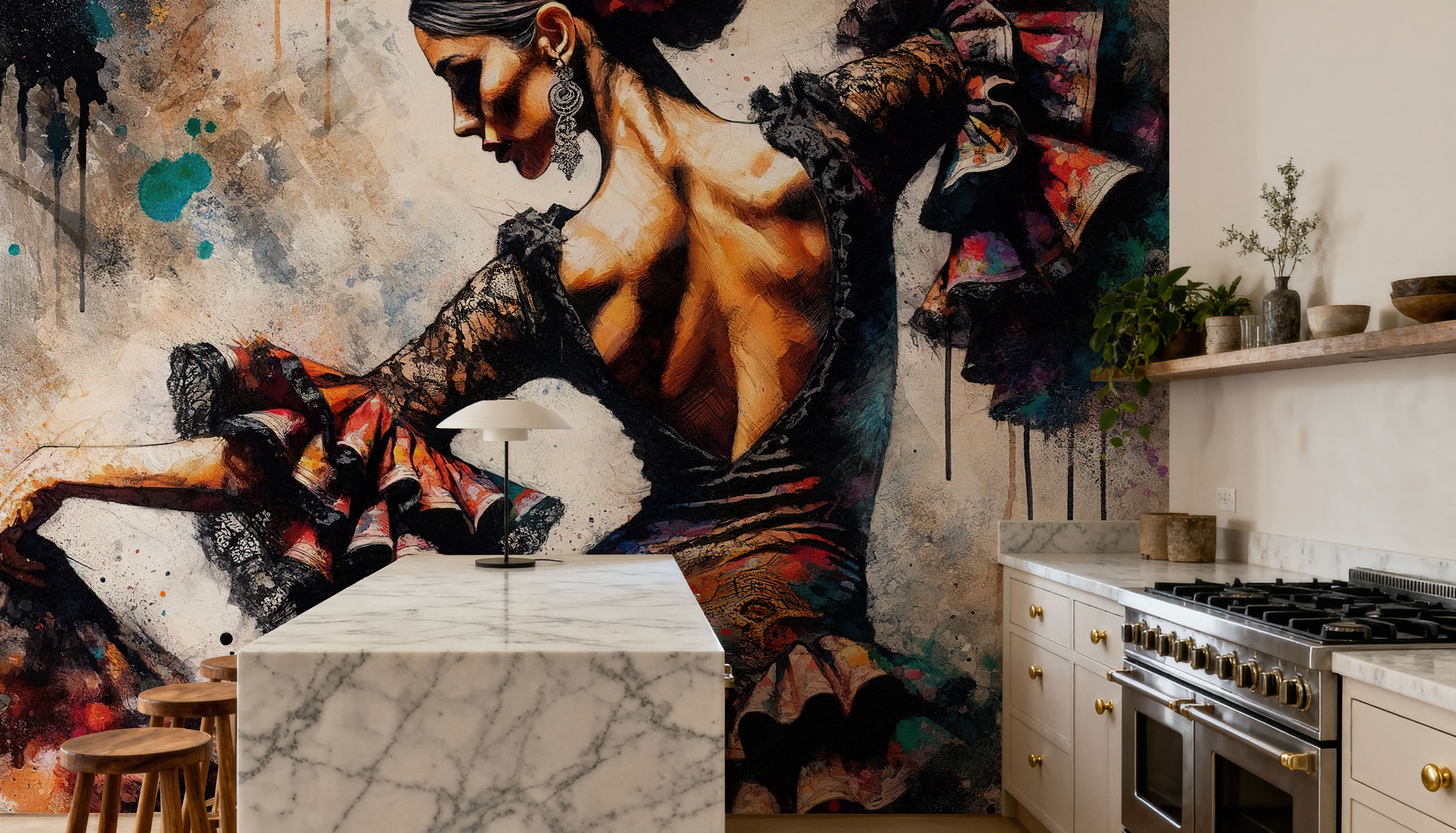 Watercolor Flamenco