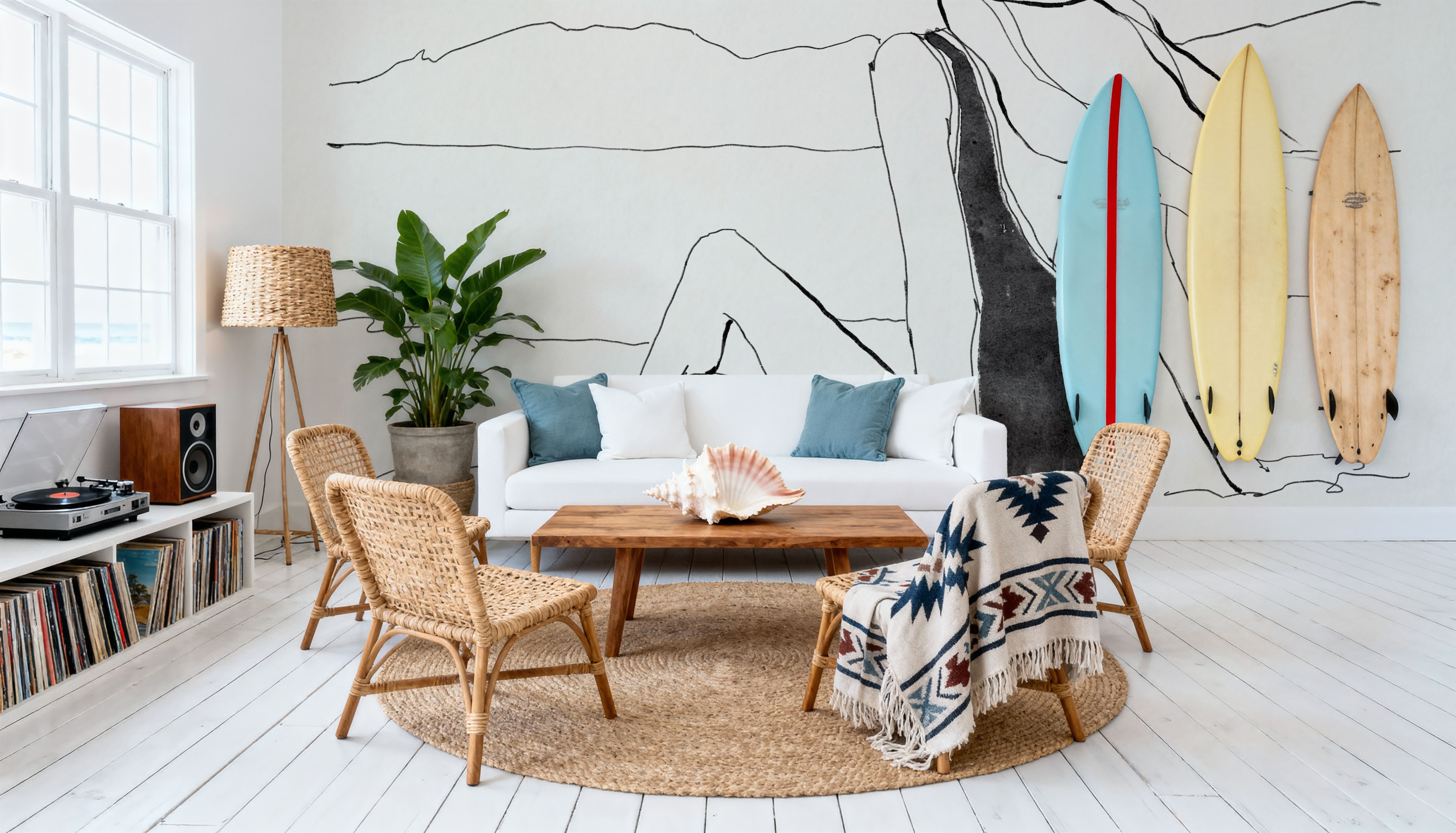 Bathing Beauties II Neutral, Papel de parede