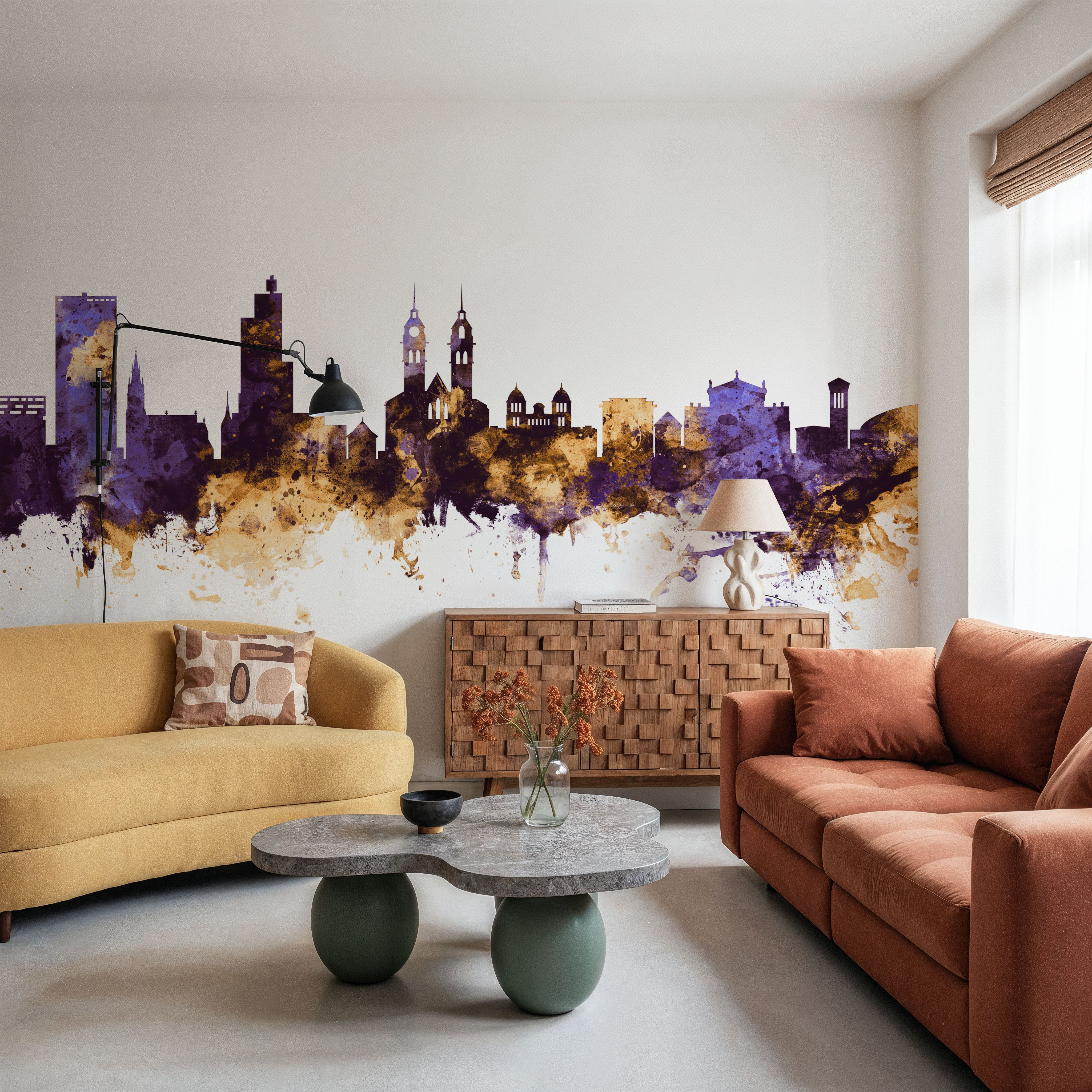 Wintherthur Switzerland Skyline Purple & Gold