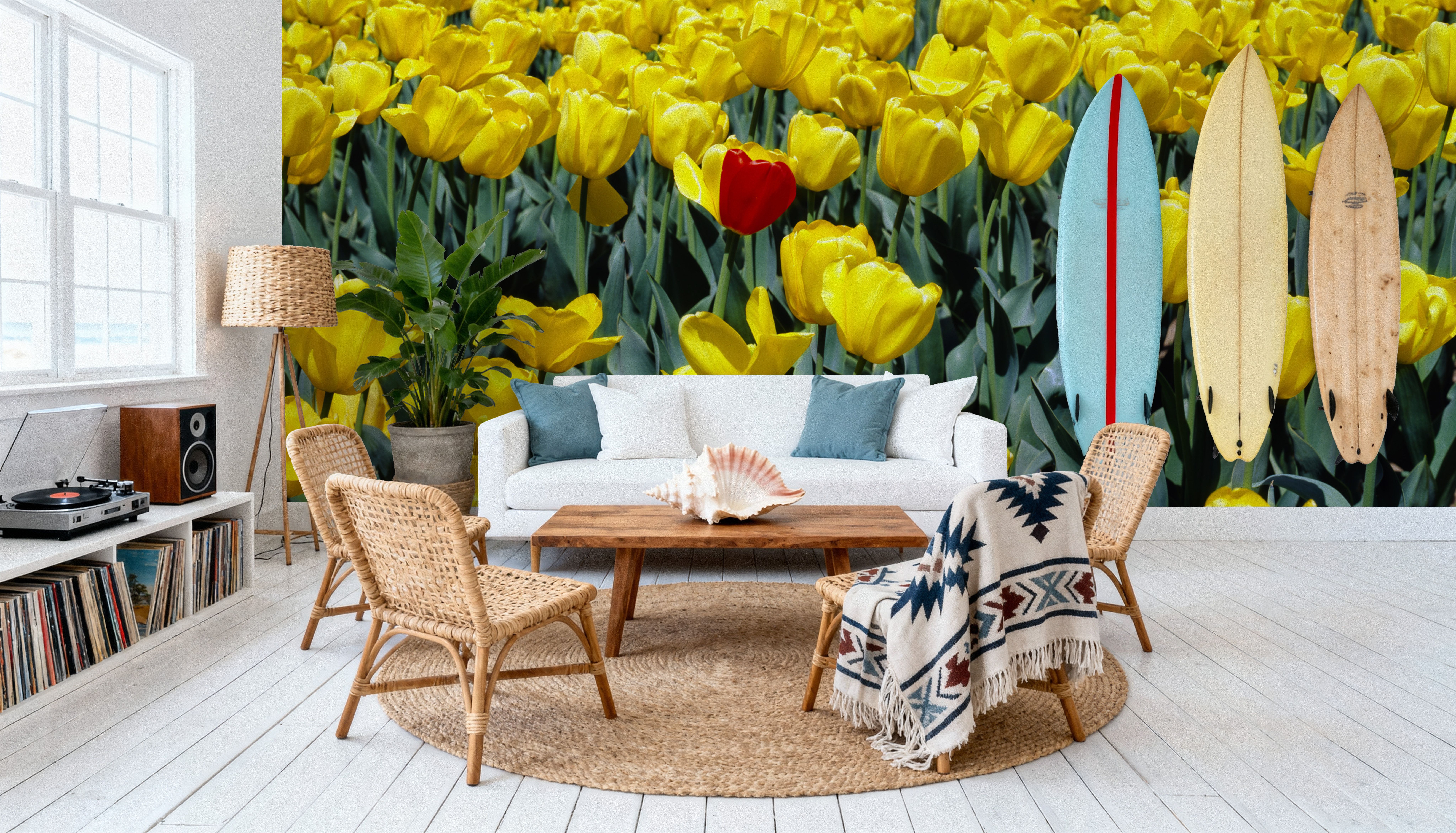 Lone Red Among Yellow, Wallpaper