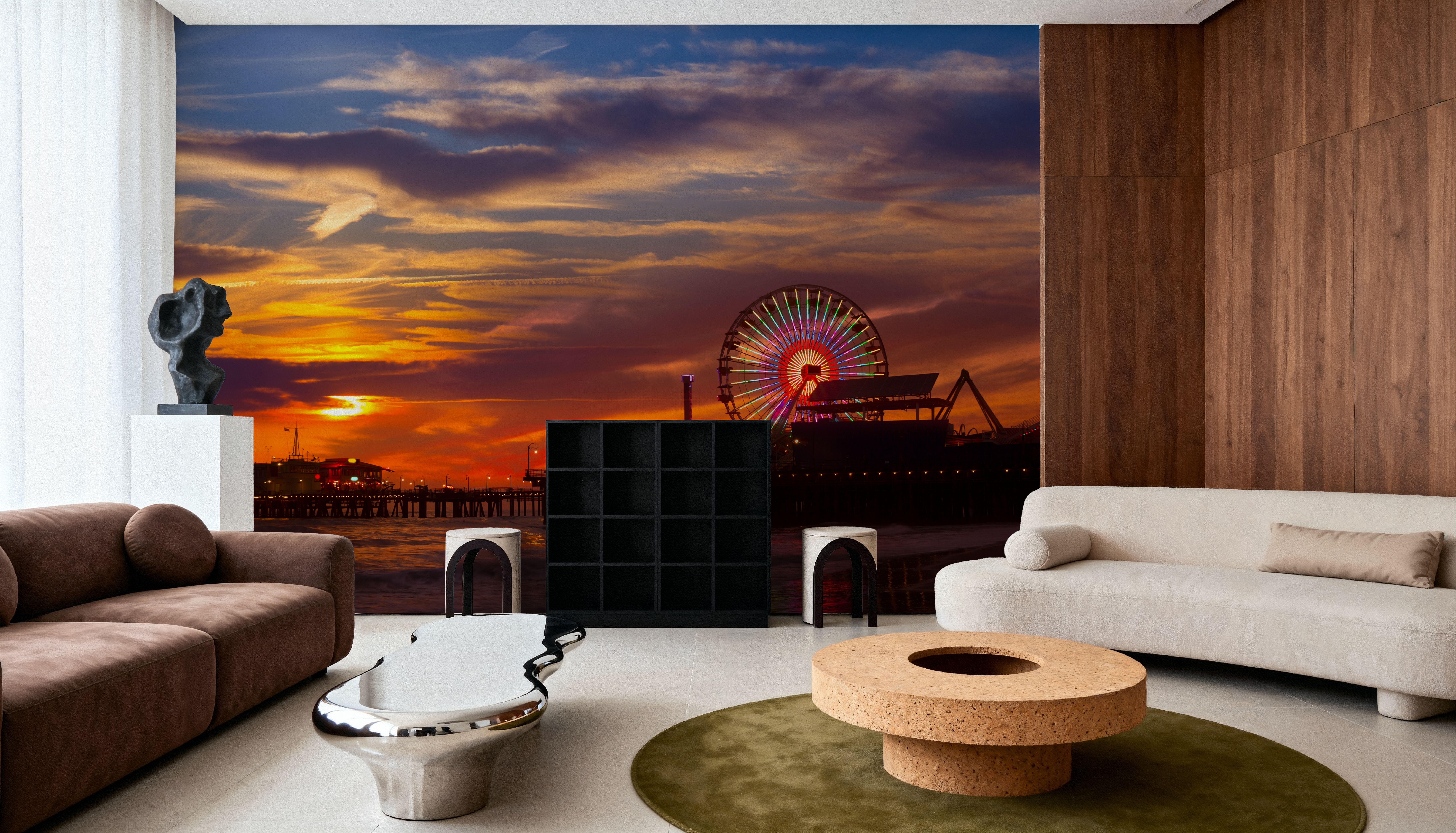 Santa Monica Pier Sunset Orange