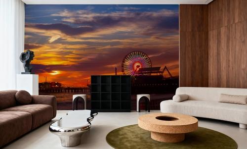 Santa Monica Pier Sunset Orange