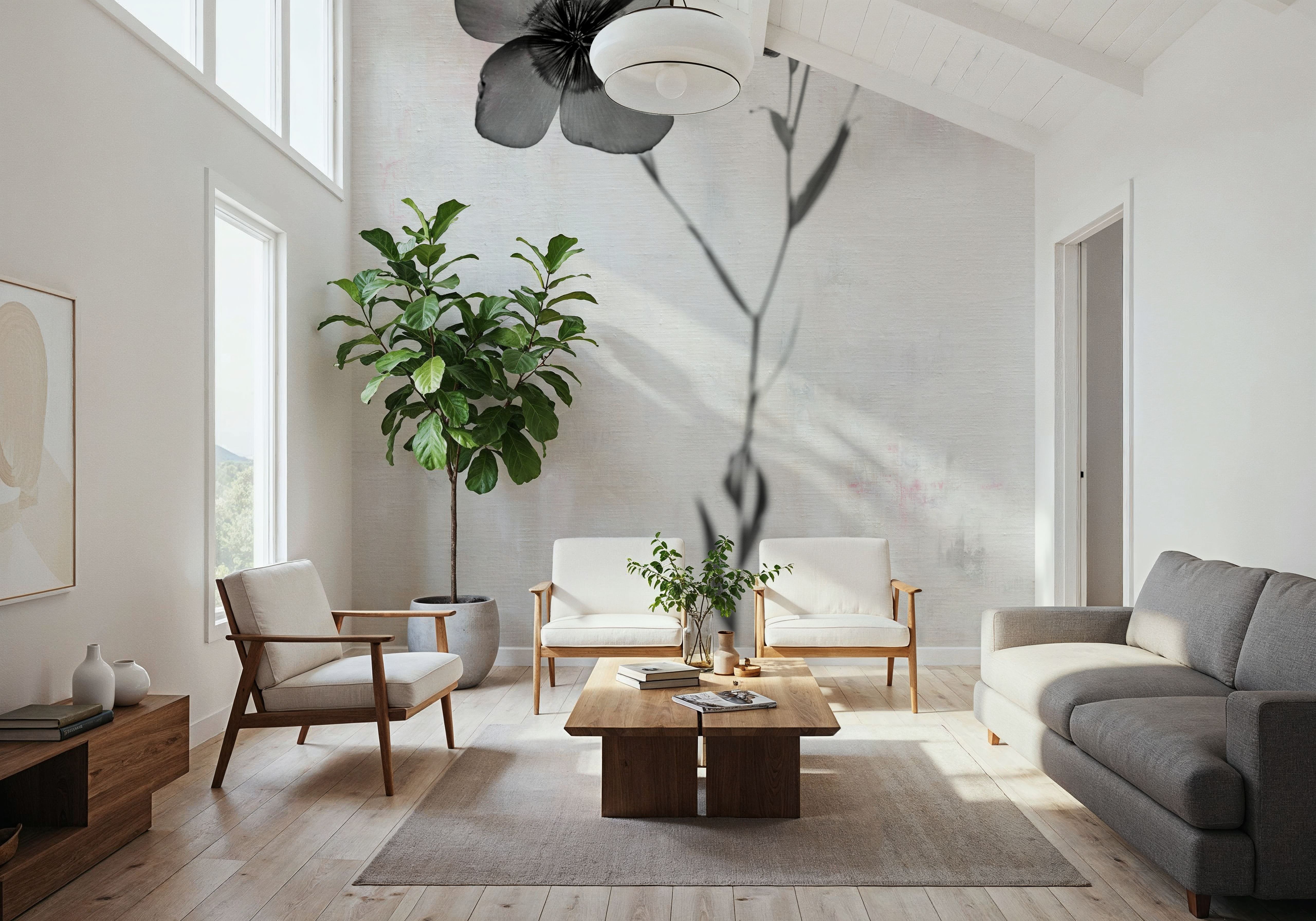 Wonderful Wildflowers XIV Neutral, Papier peint