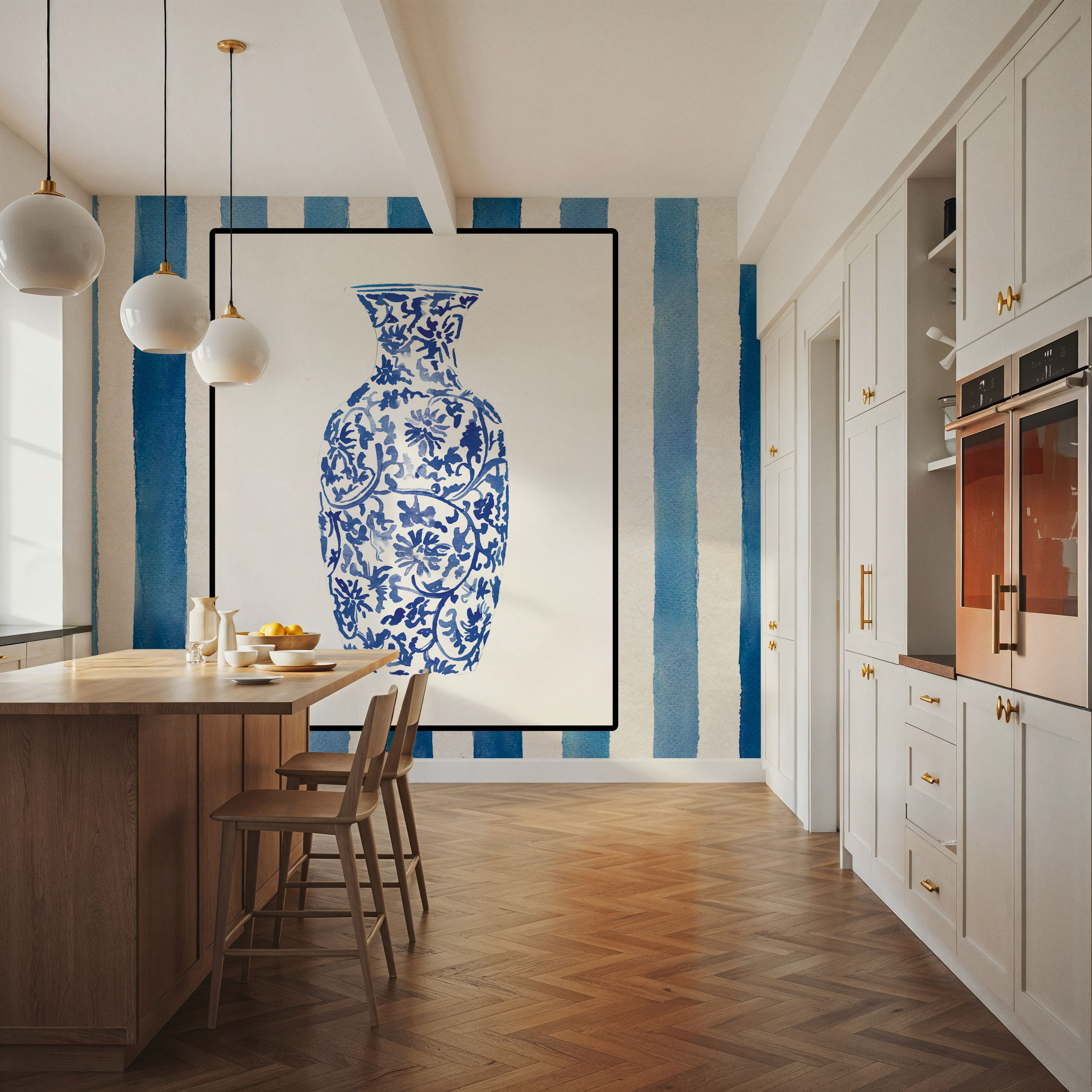 Chinoiserie Vase II Stripes