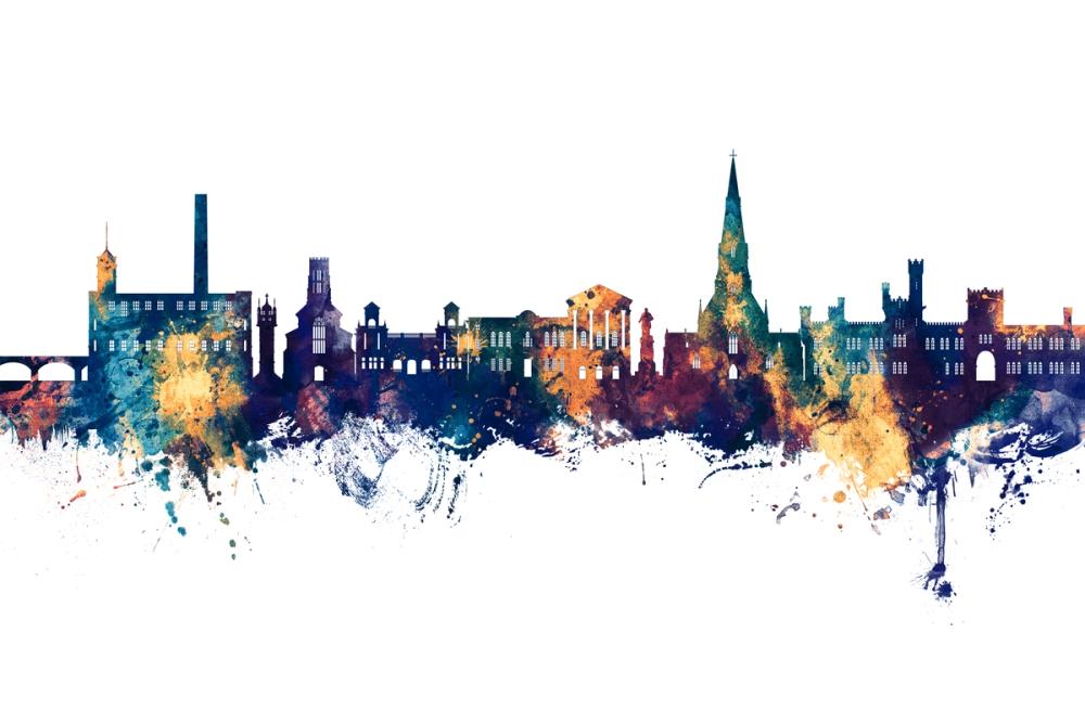 Bury England Skyline Blue & Bronze