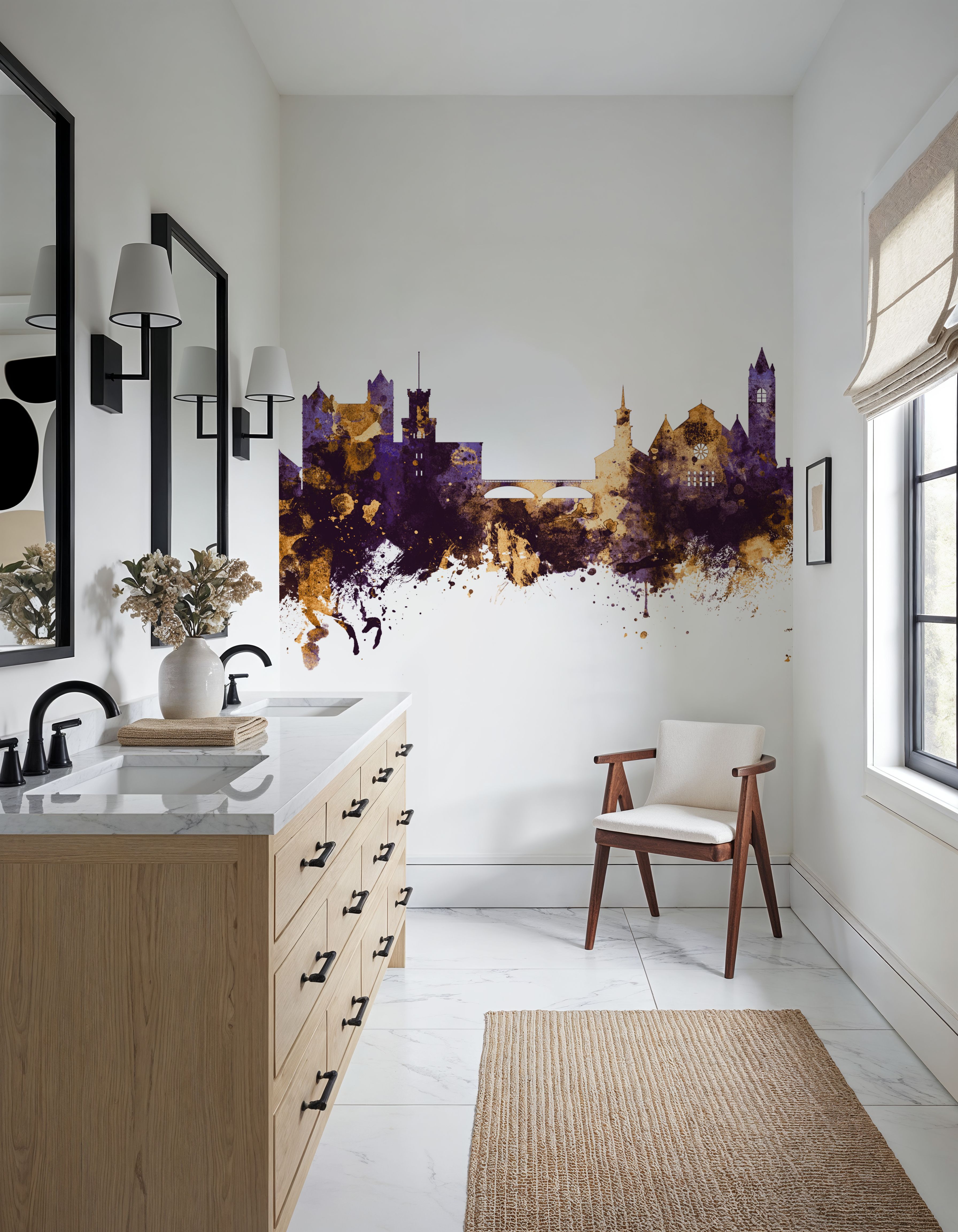 Nashua New Hampshire Skyline Purple & Gold