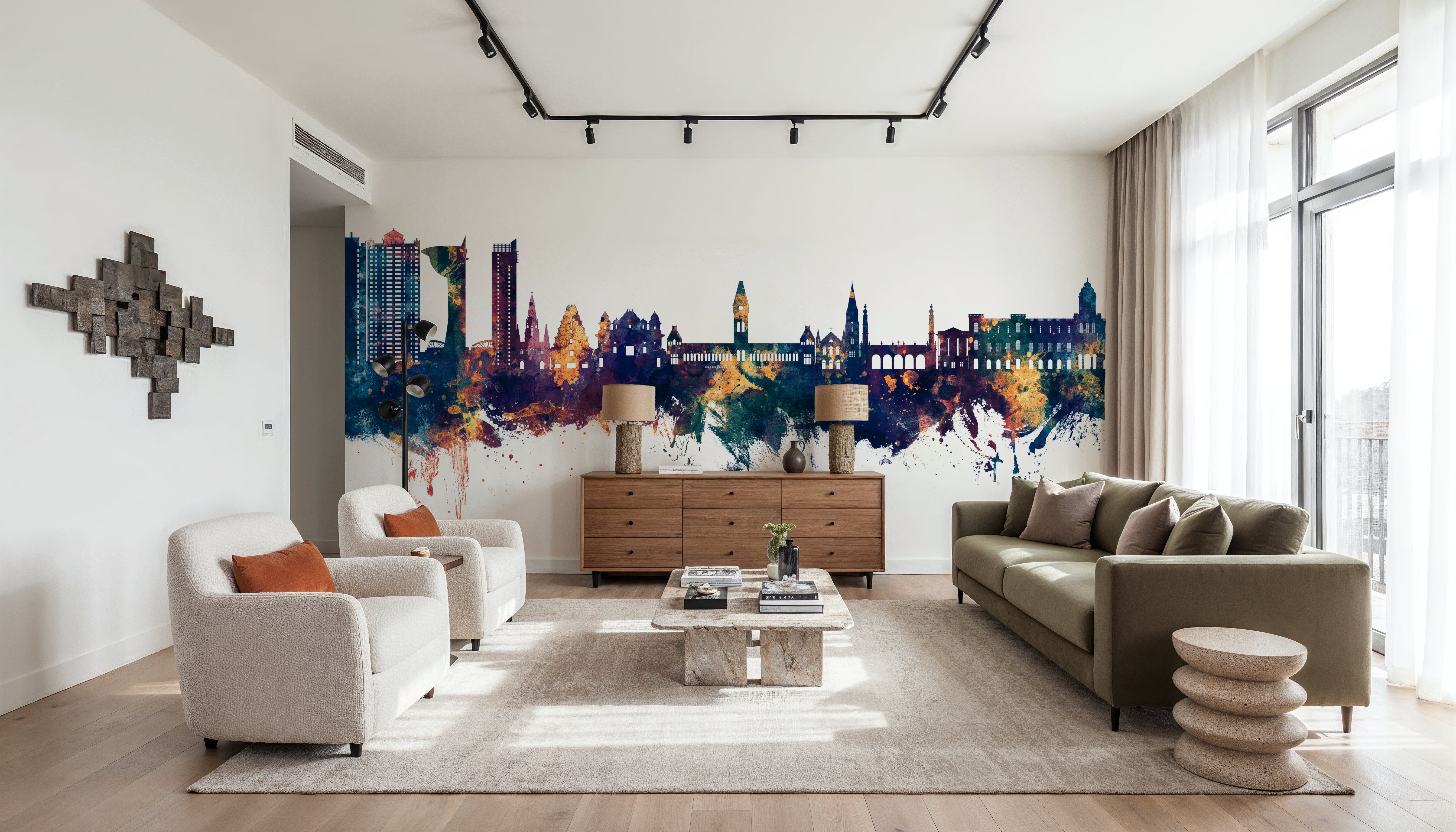 Chennai Skyline India Blue & Bronze