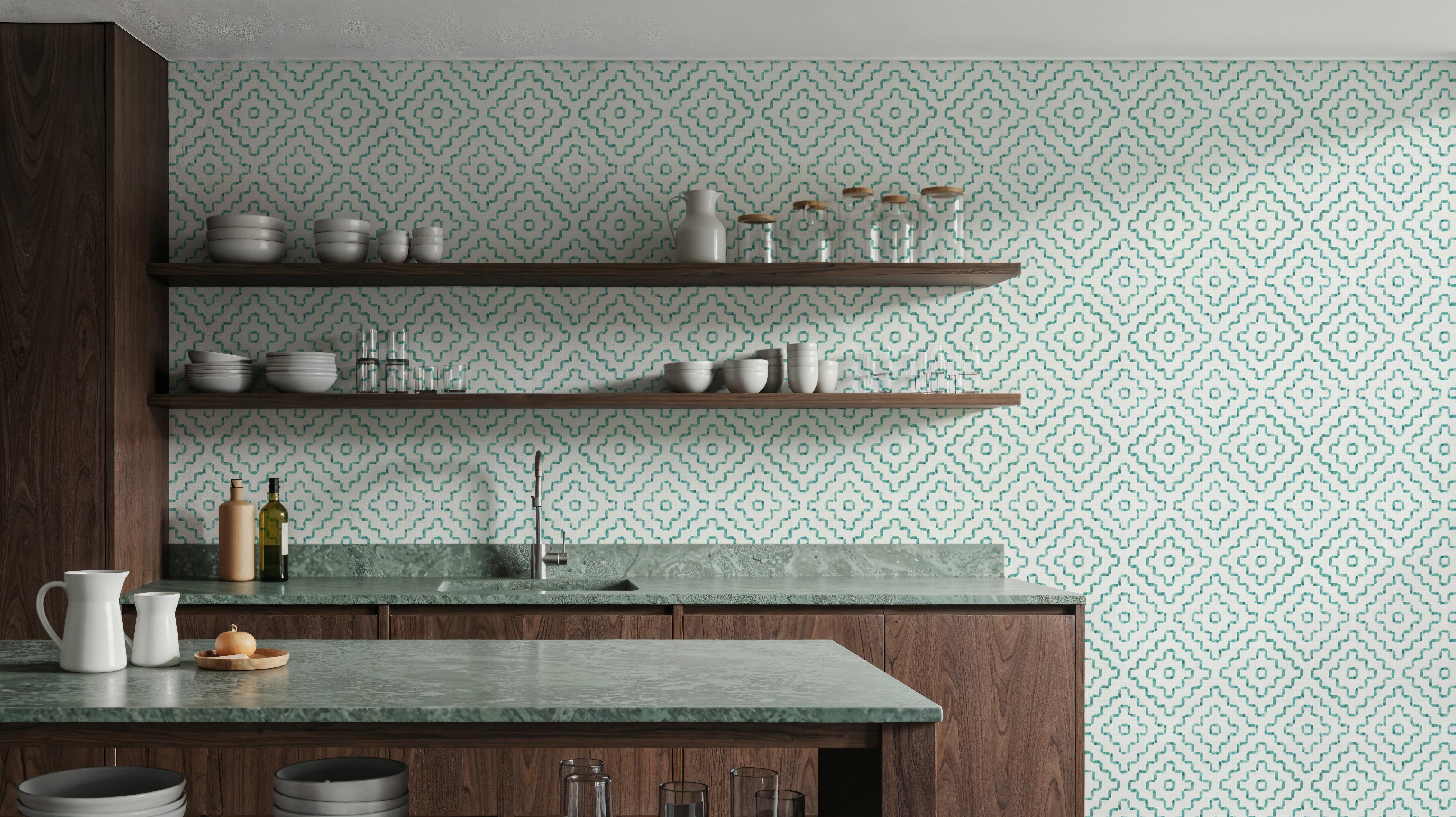 Mixed Greens Turqouise Inverse