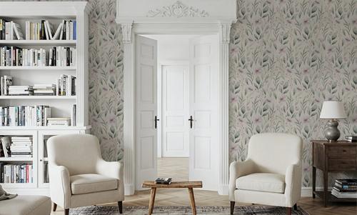 Twigs And Anemones Beige