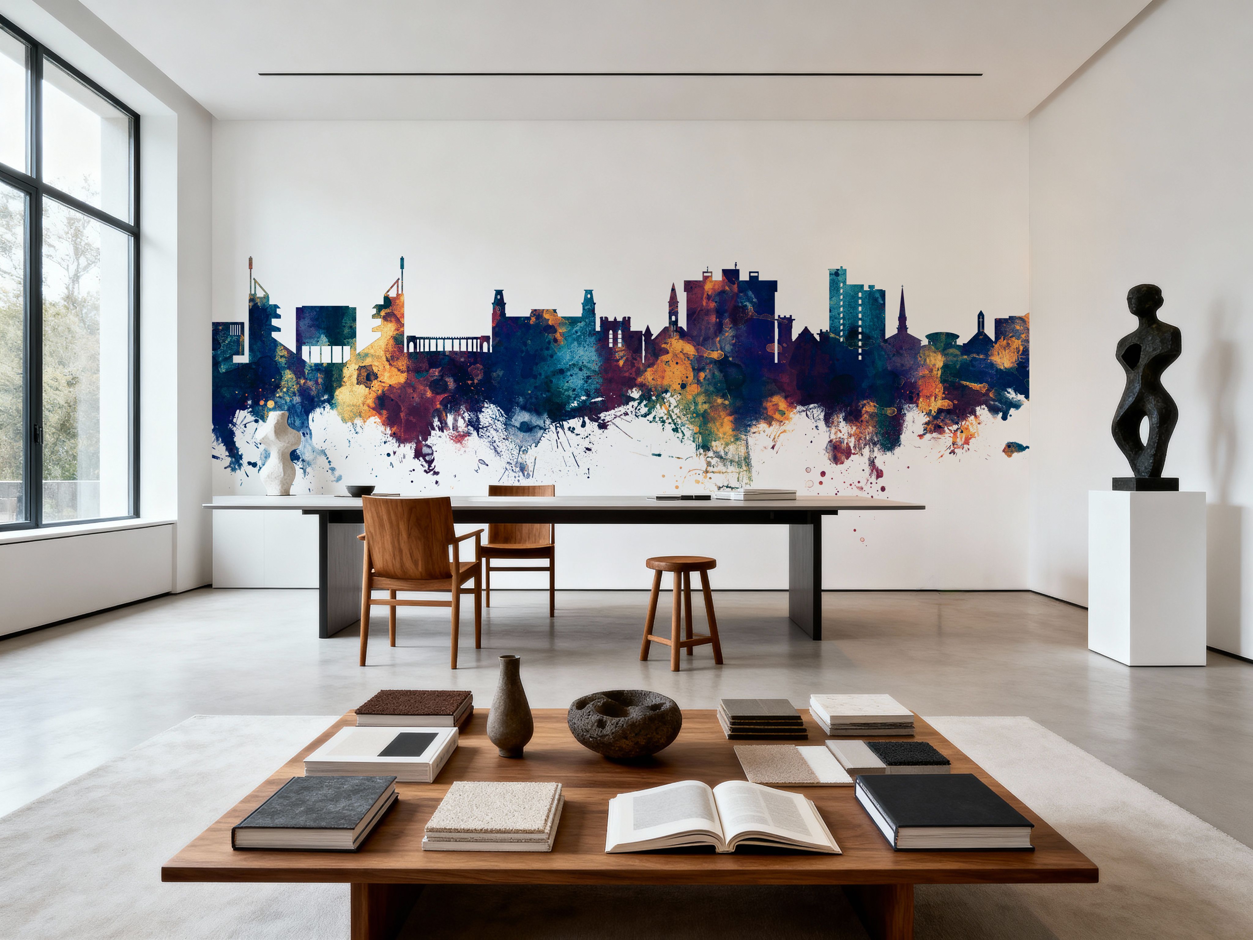 Fayetteville Arkansas Skyline Blue & Bronze