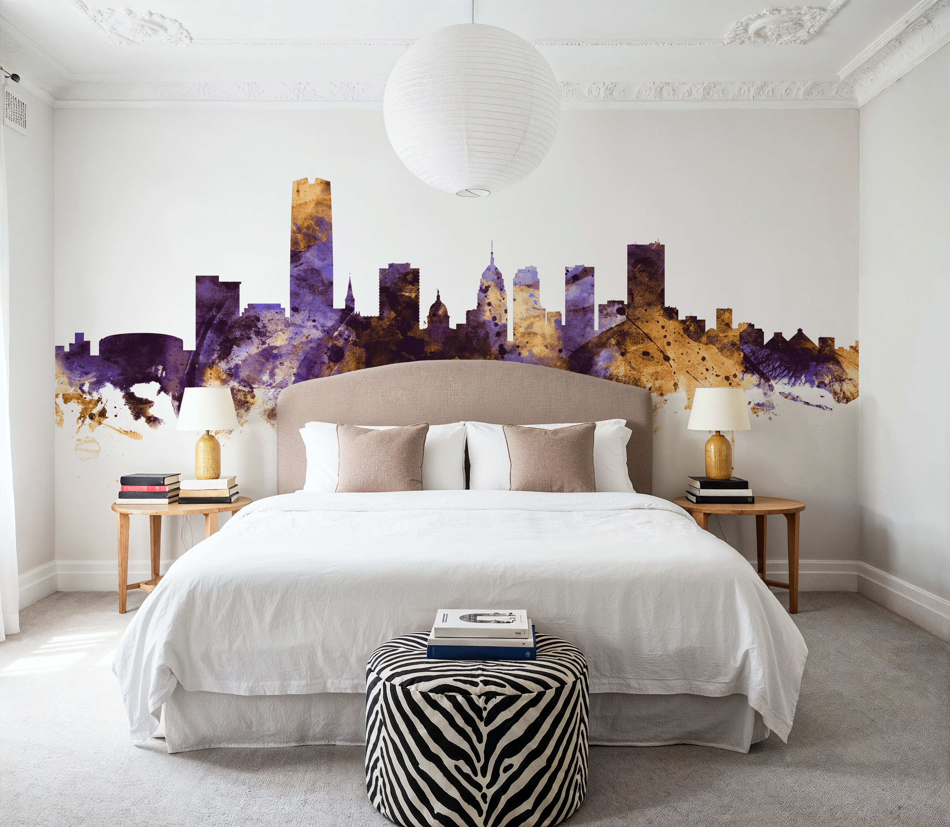 Oklahoma City Skyline Purple & Gold