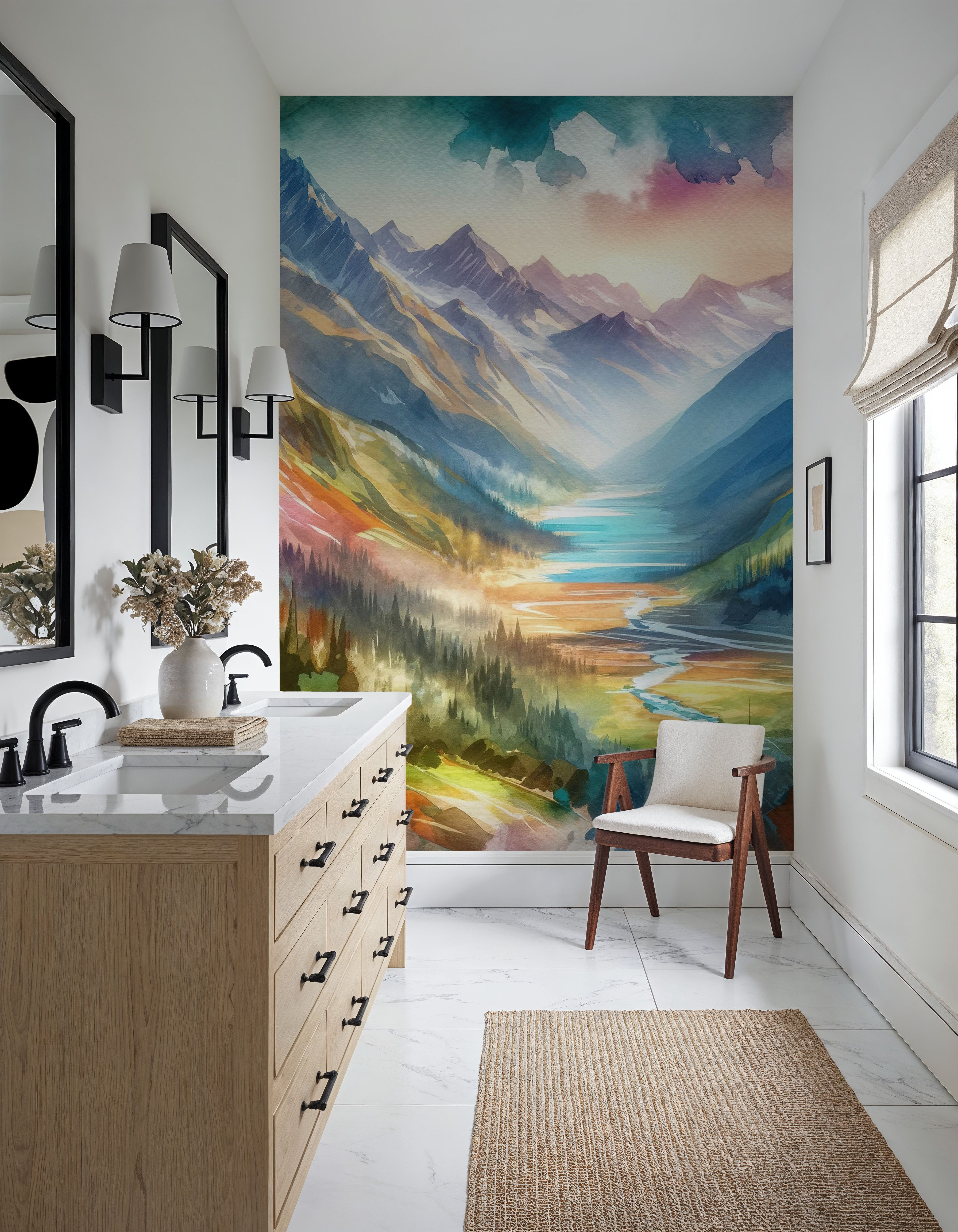 Colorful Mountain Valley Landscape