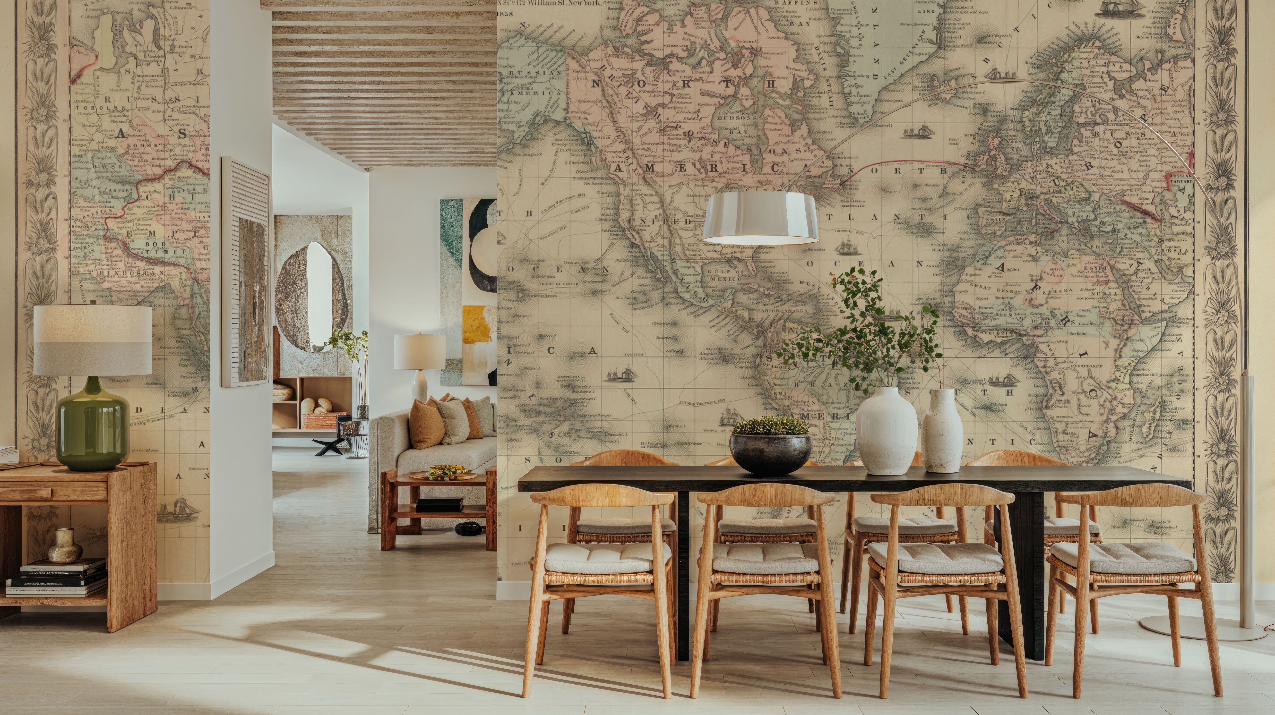 Colton's World Map 1858, Wallpaper