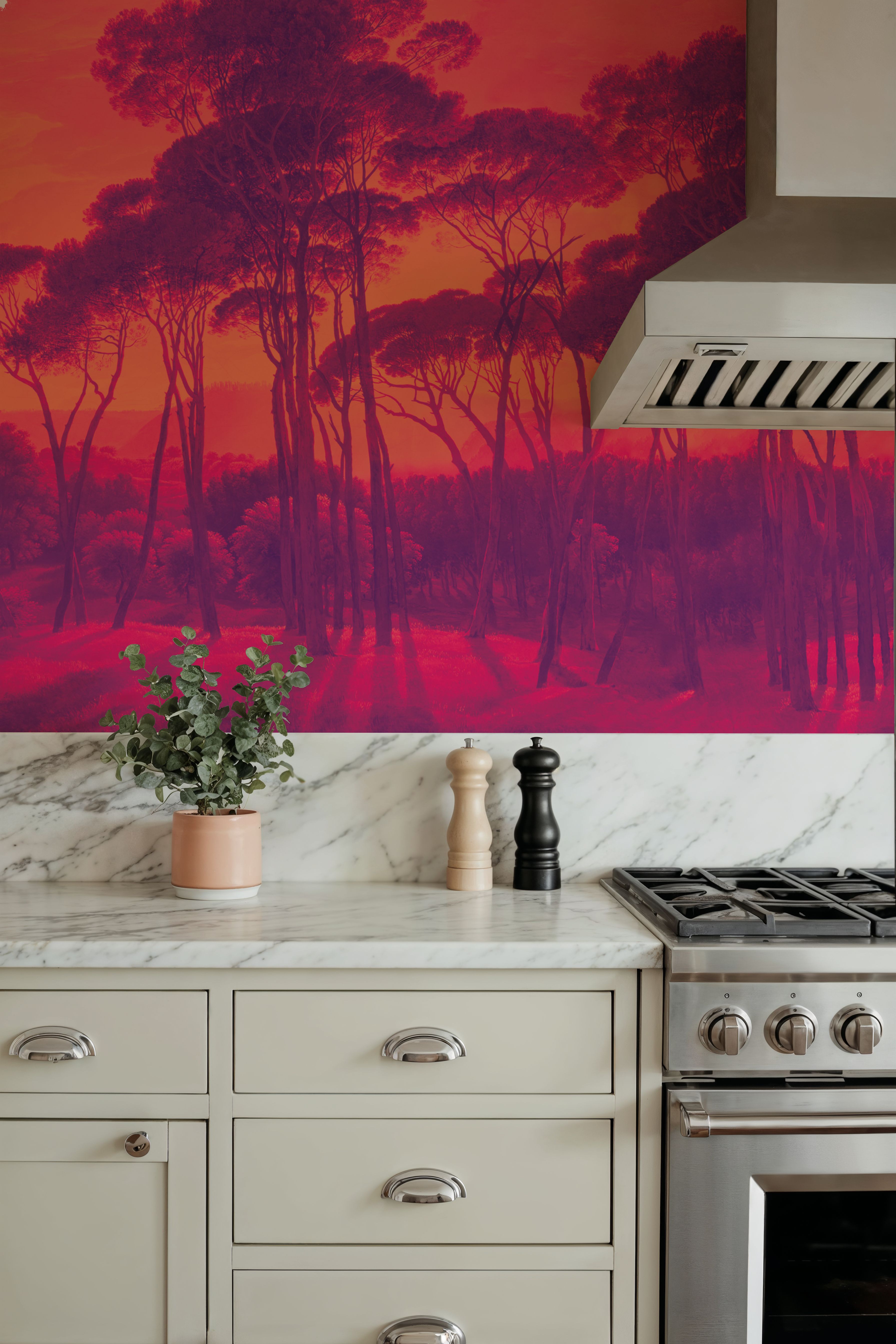 Mediterranean Pine Landscape, Sunset