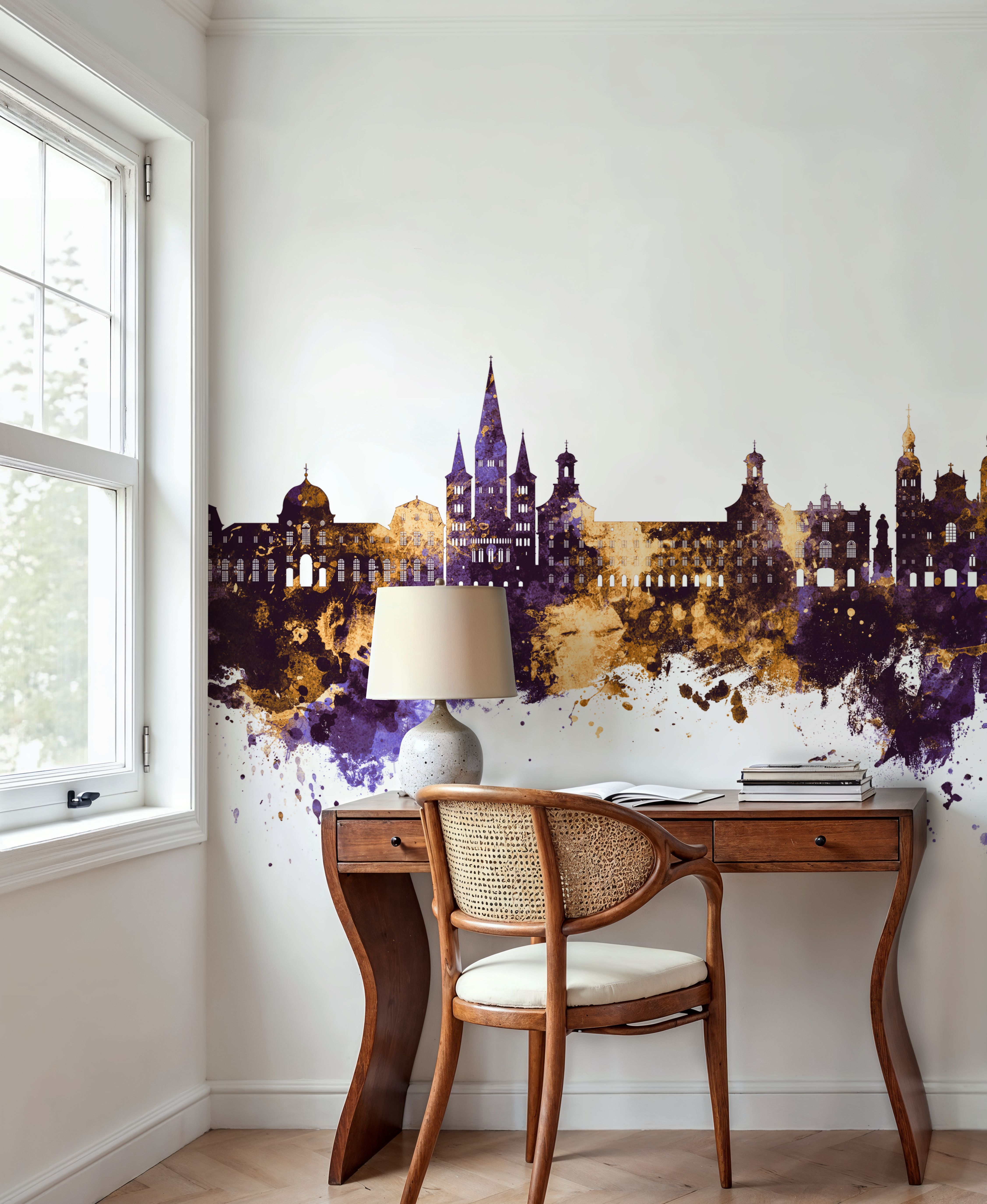 Bonn Skyline Purplr & Gold