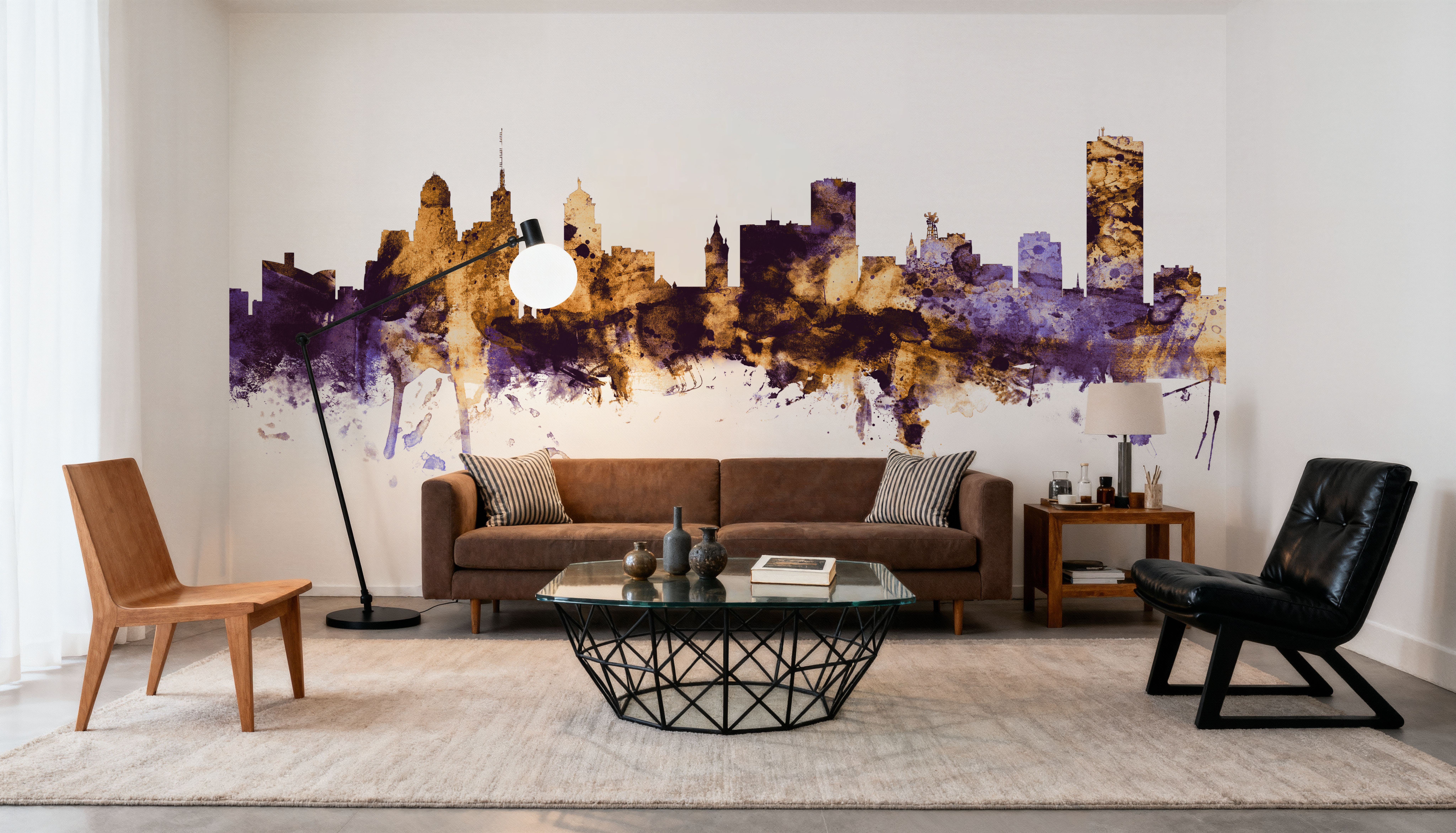 Buffalo New York Skyline Purple & Gold