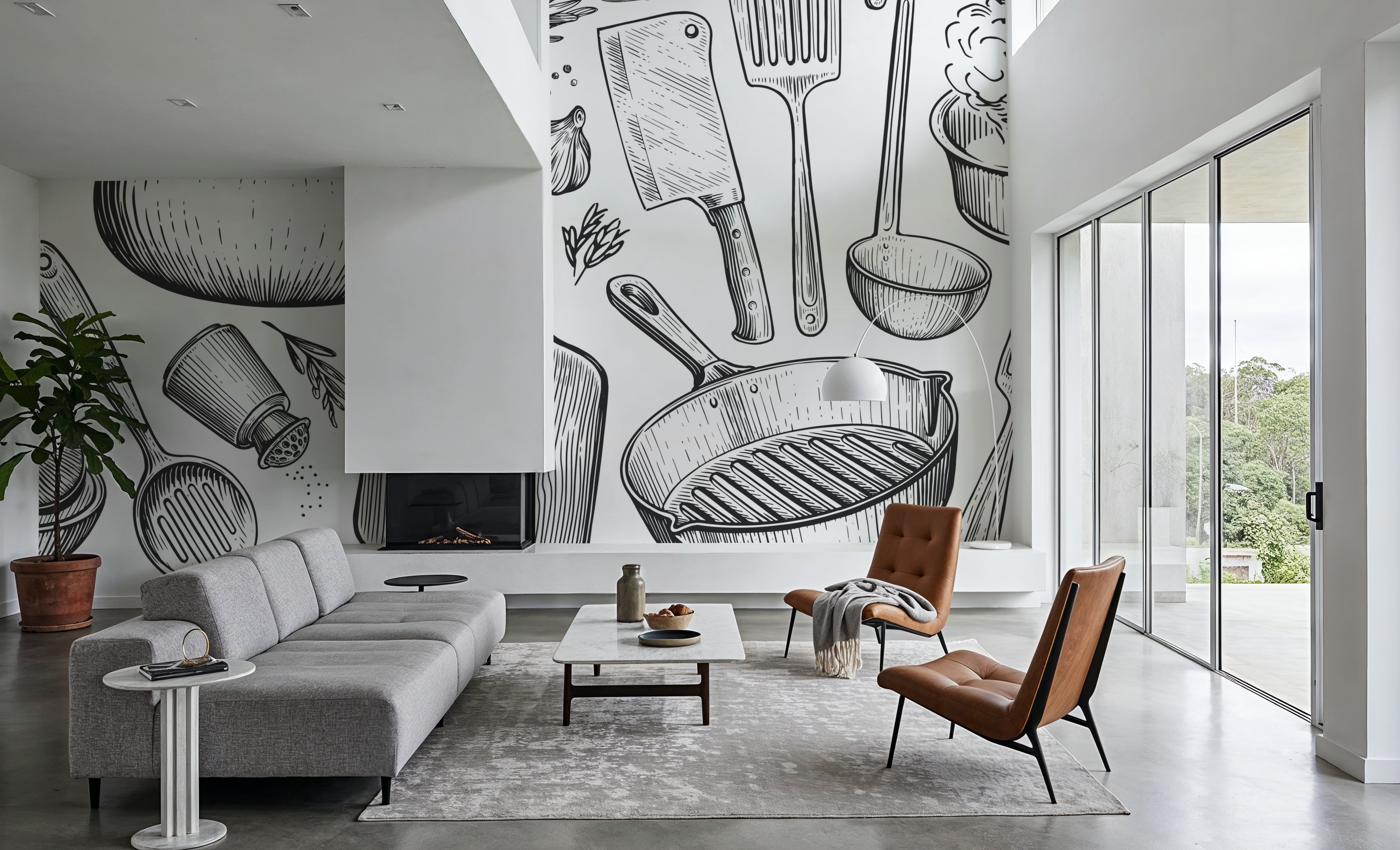 Utensils on Display, Papier peint