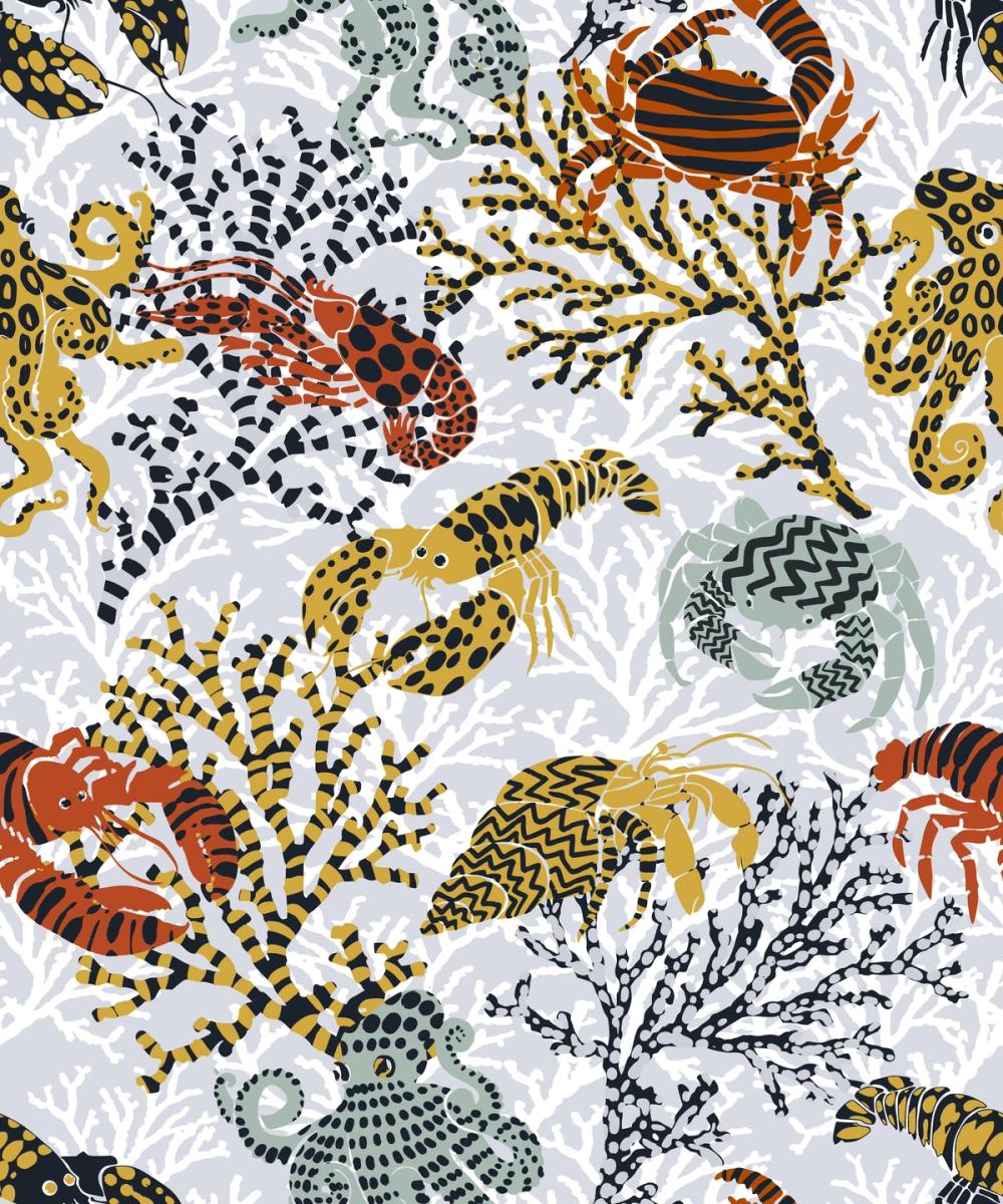 Vibrant Coral Reef, Grey