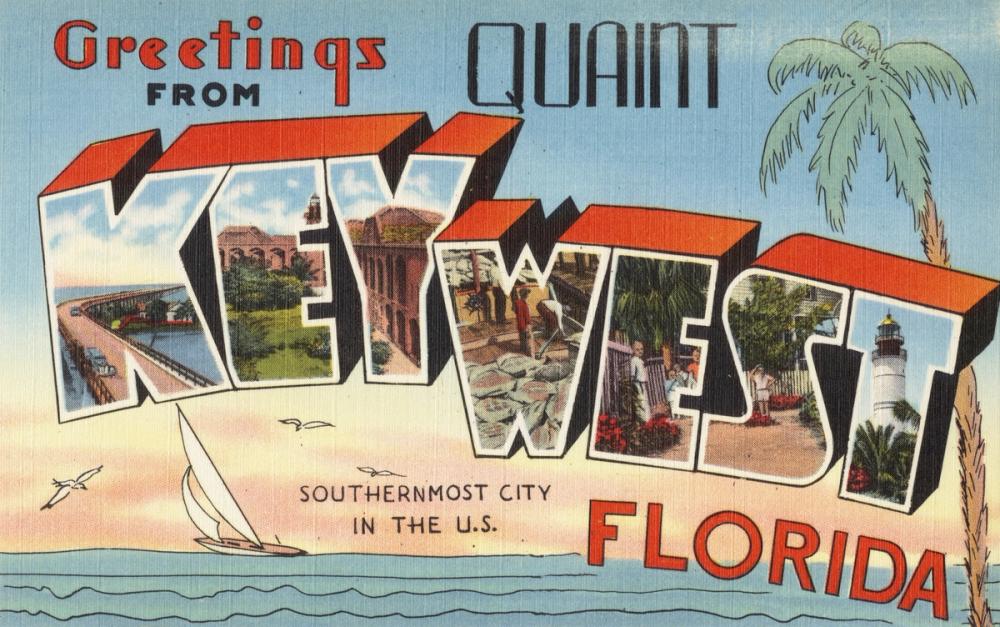 Greetings from Key West - Screenprint Postcard