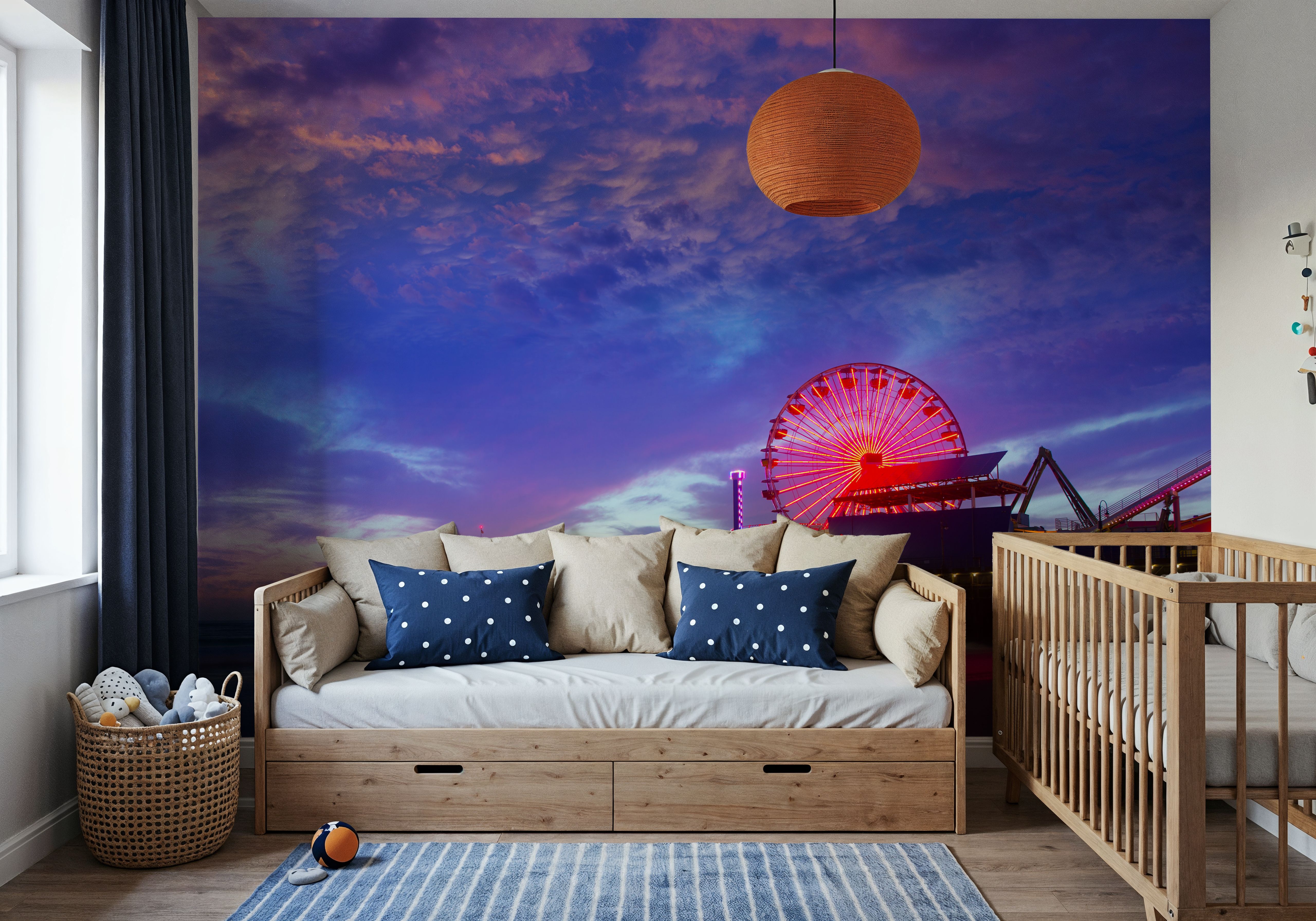 Santa Monica Pier Sunset Cloudy