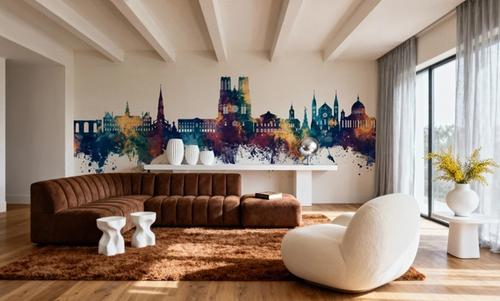 Reims France Skyline Blue & Bronze