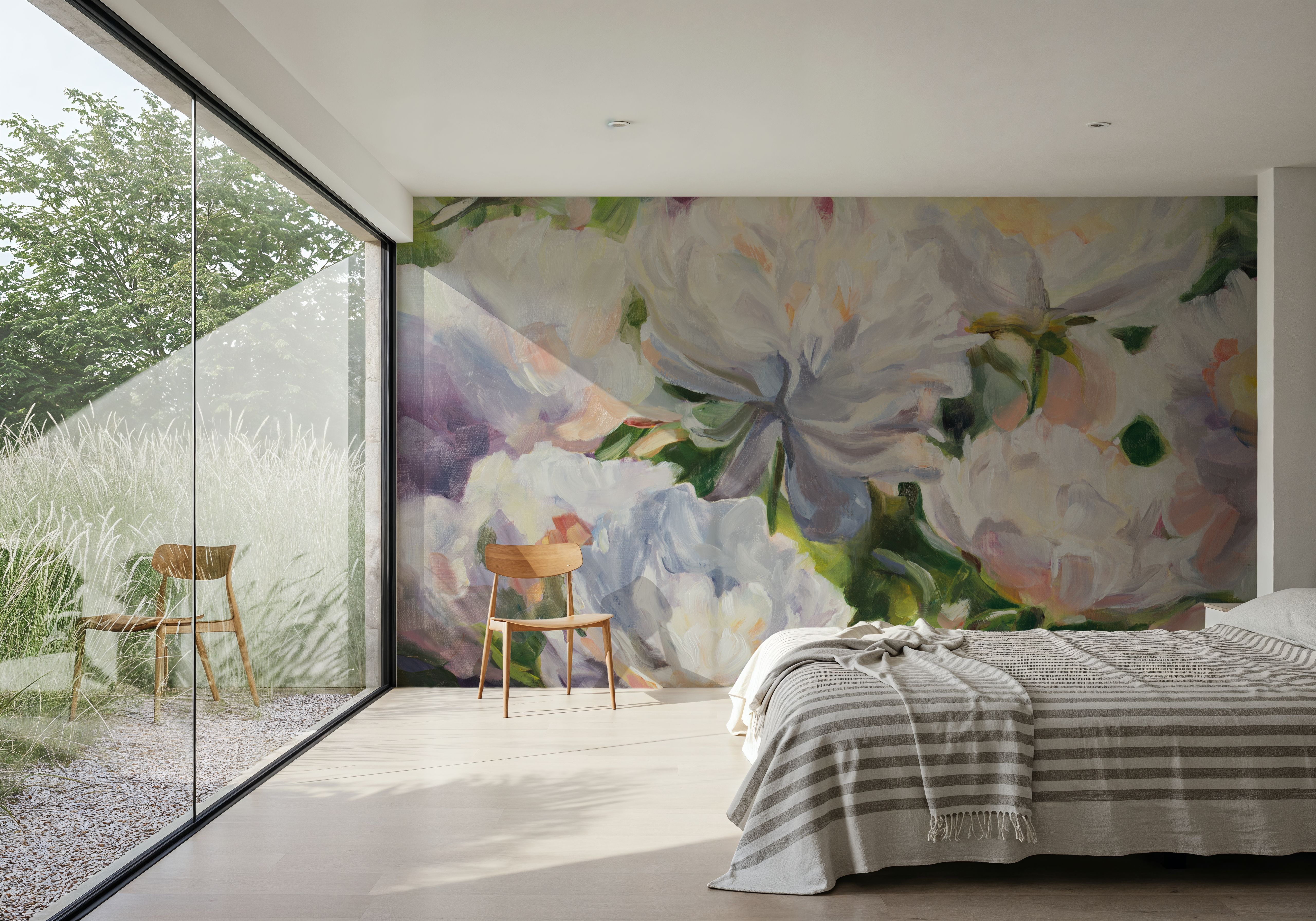 White Impressionistic Peonies