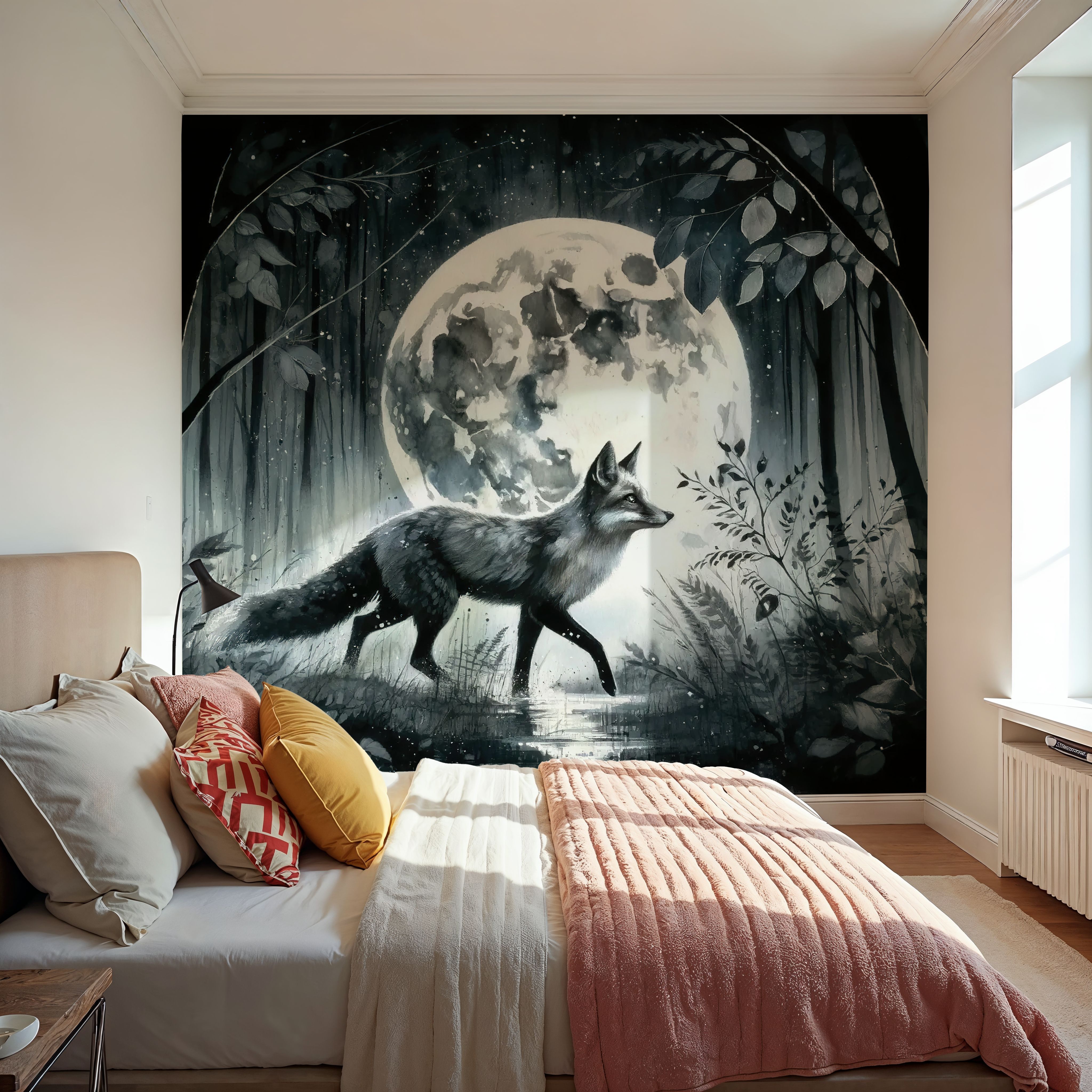 Moonlit Solitude in the Midnight Forest