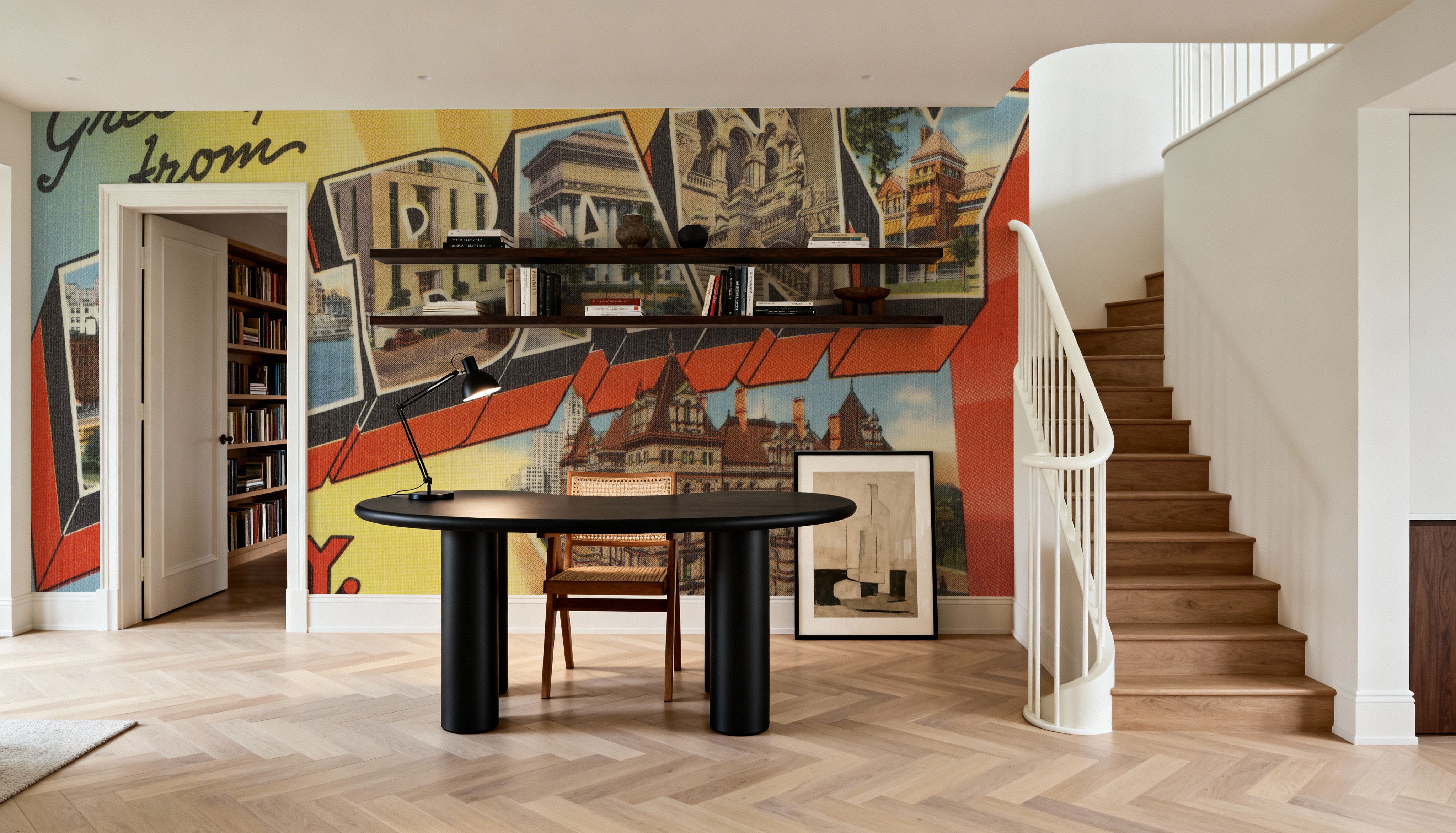 Greetings from Albany - Screenprint Postcard, Wallpaper