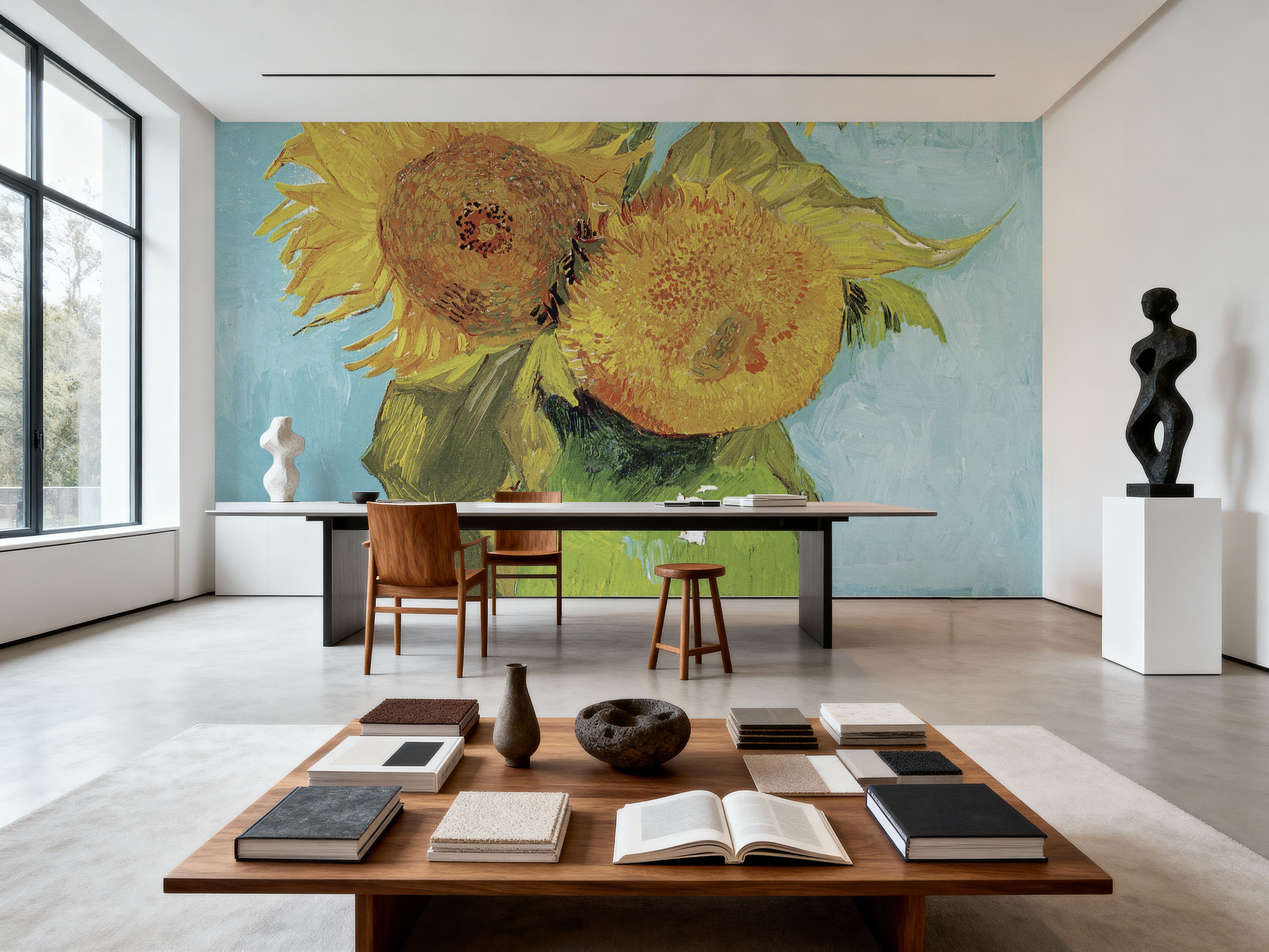 Vase with Three Sunflowers