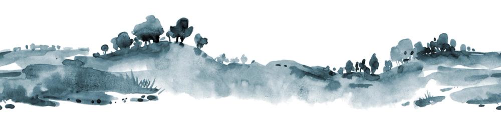 Tranquil Hillside, Dusty Blue