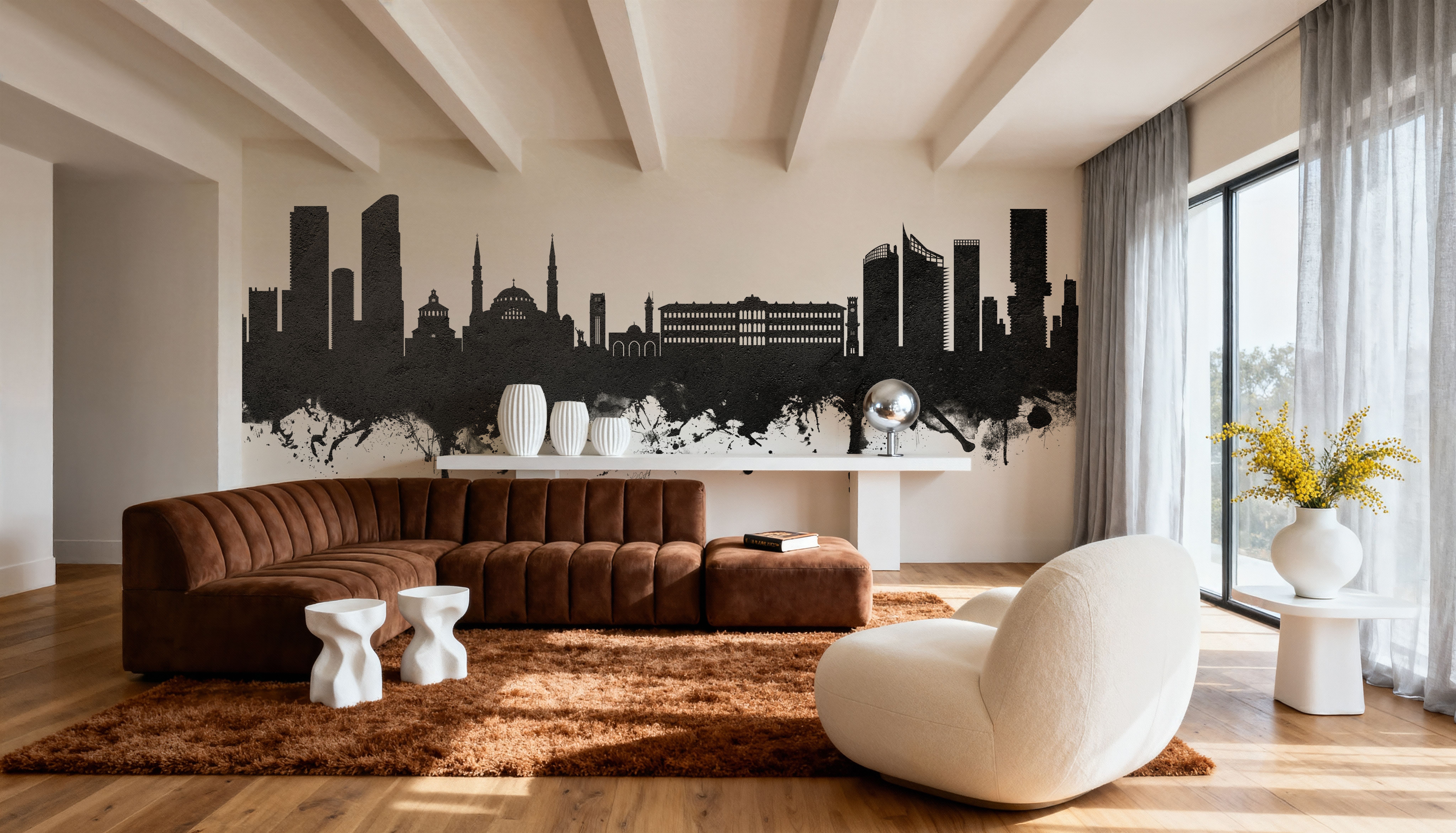 Beirut Lebanon Skyline Black & White