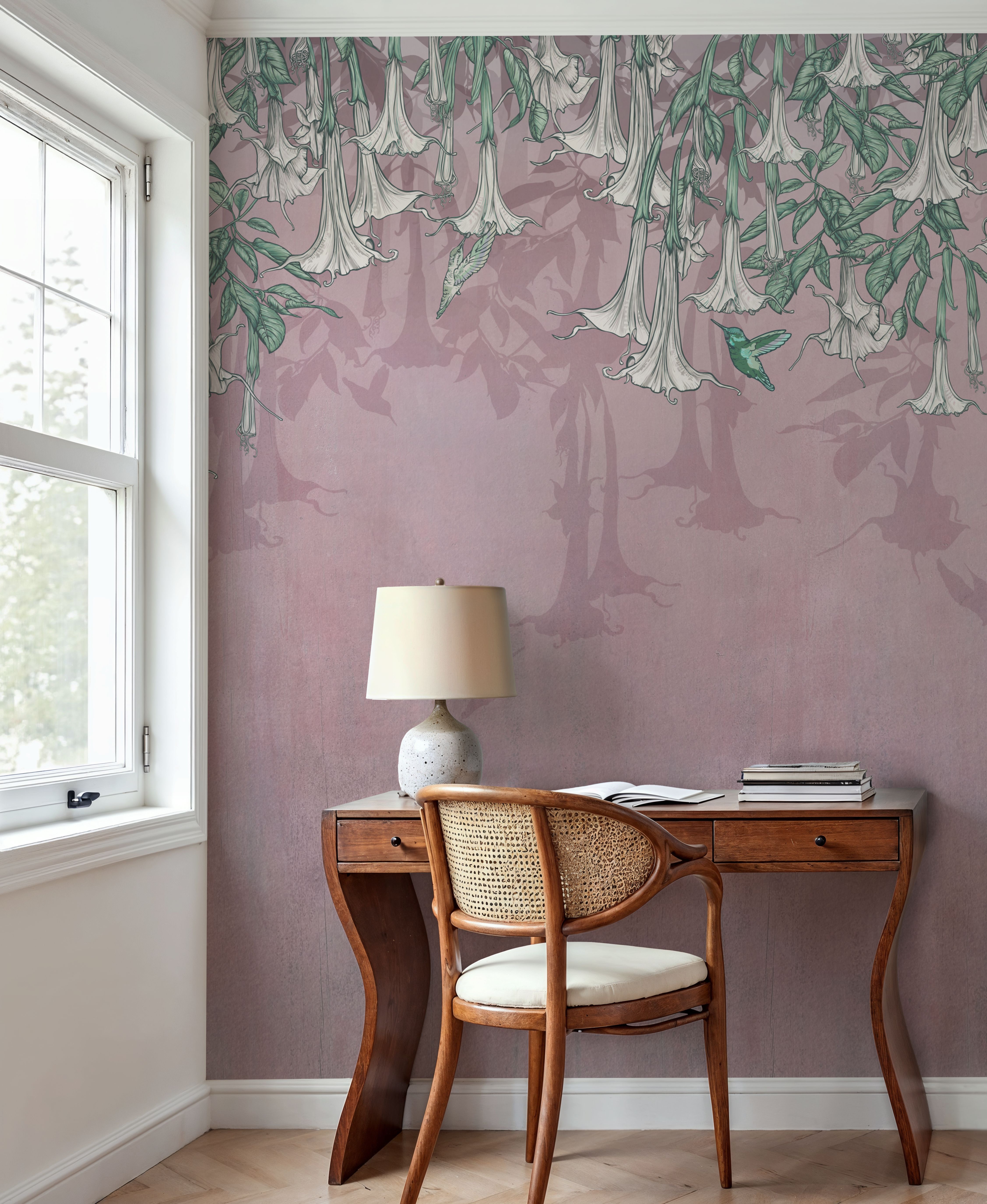 Hummingbirds and Trumpets Pink