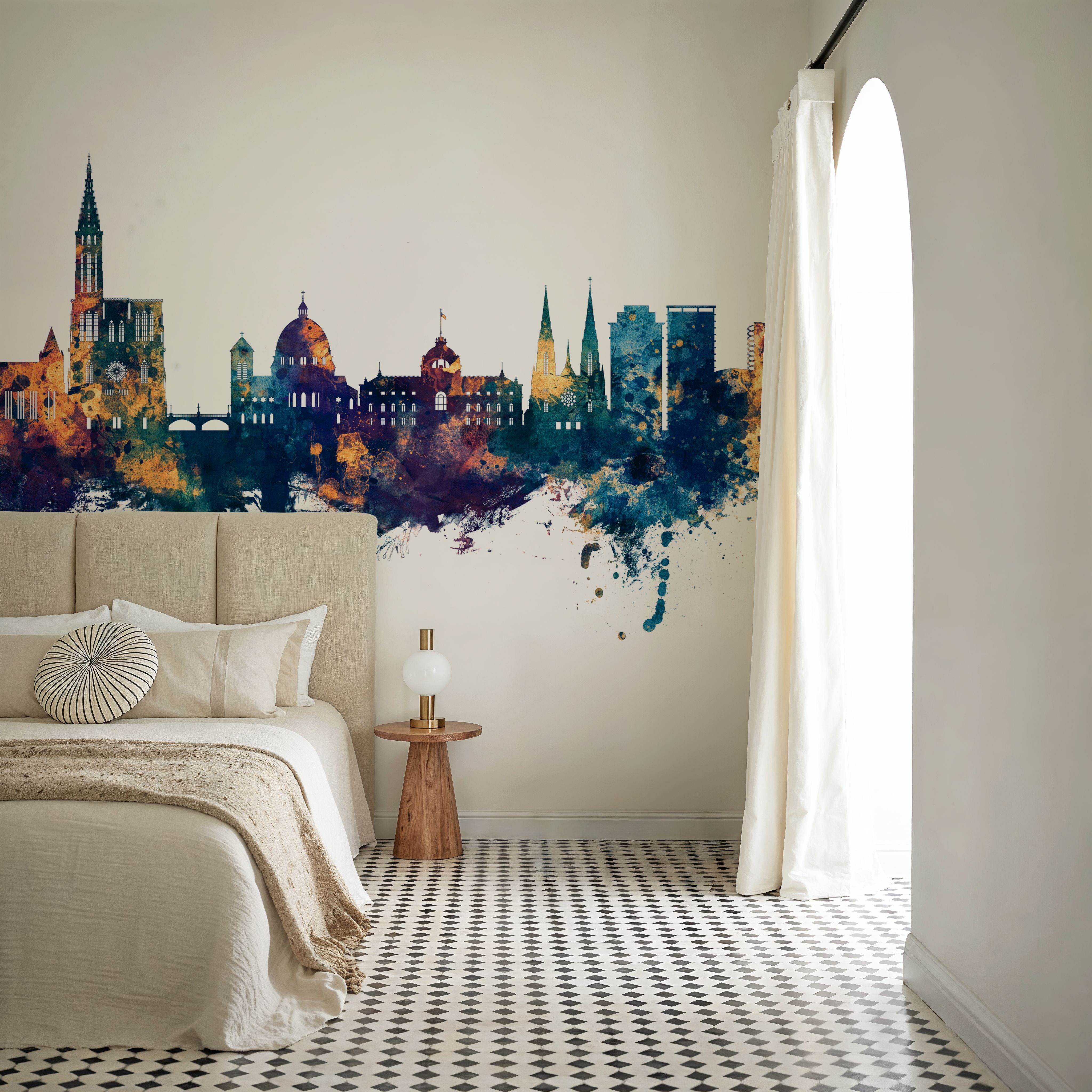 Strasbourg France Skyline Blue & Bronze